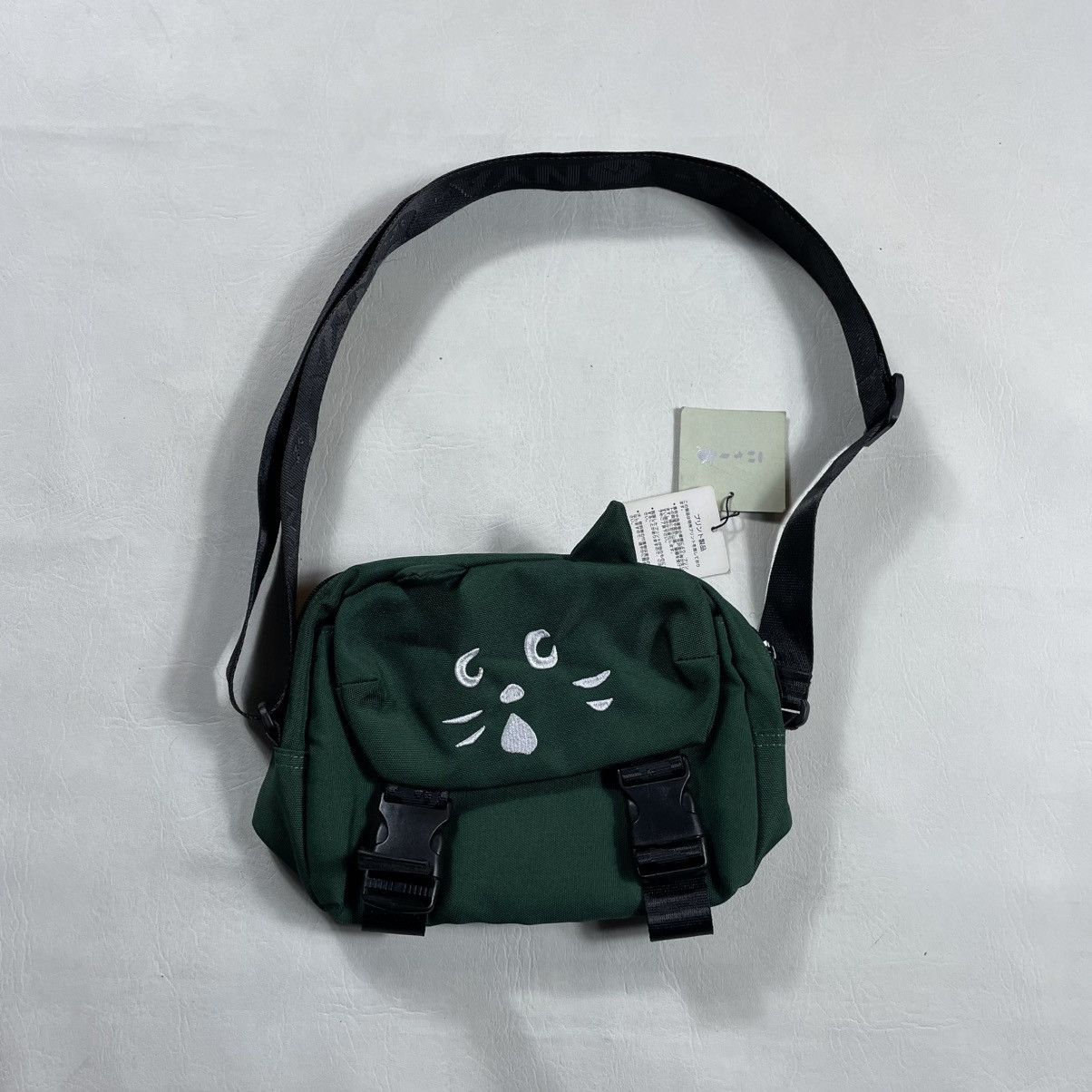 Ne-Net Ne-Net Nya Cat Green Canvas Crossbody Bag Size ONE SIZE - 1 Thumbnail