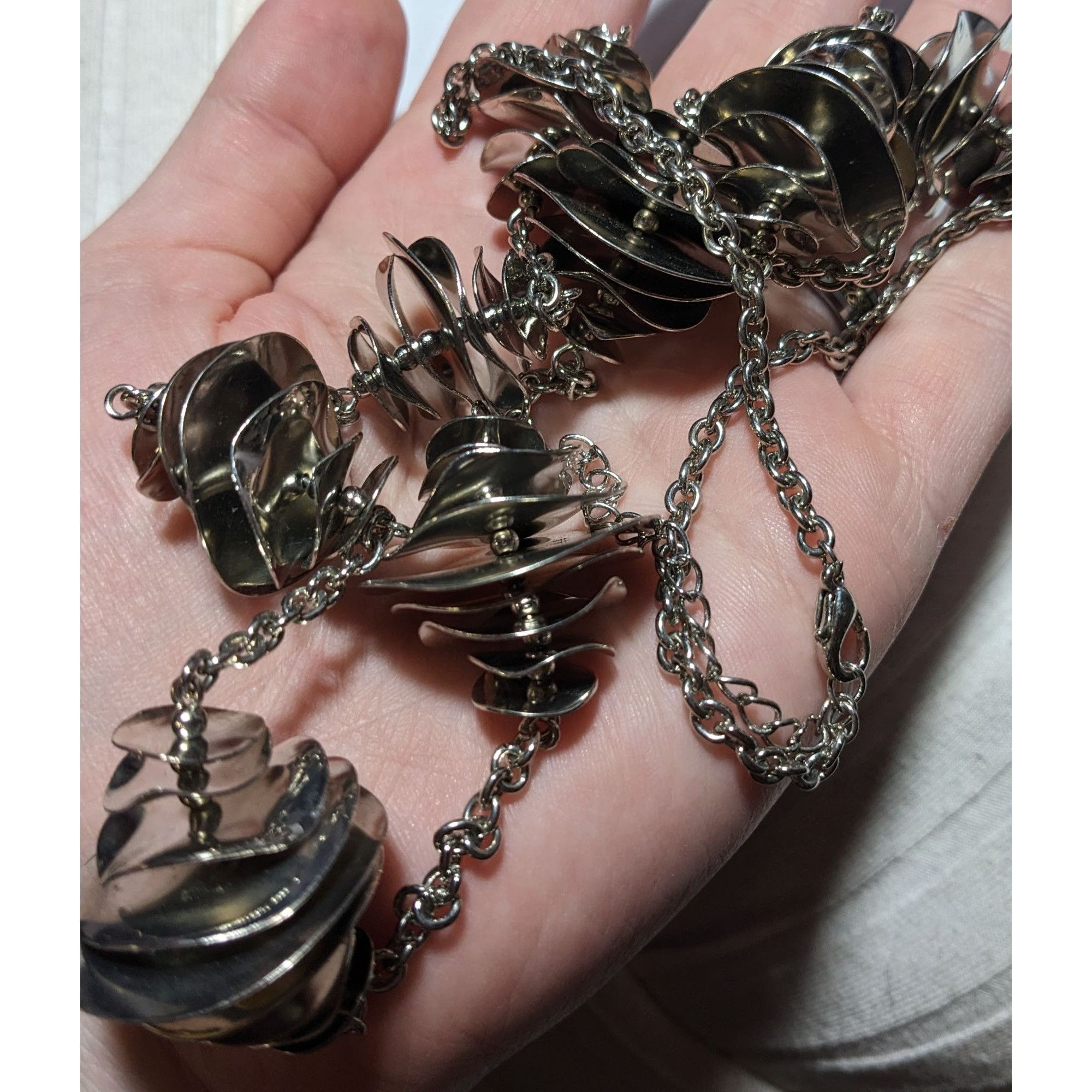 Other Abstract Silver Floral Chime Disc Necklace Size ONE SIZE - 5 Thumbnail