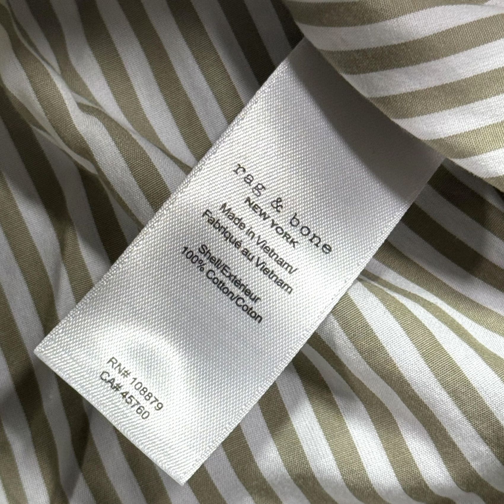 Rag & Bone Rag & Bone Shirt Women’s S Green Striped Button-Up Long Sleeve Cotton Casual Size S / US 4 / IT 40 - 7 Thumbnail
