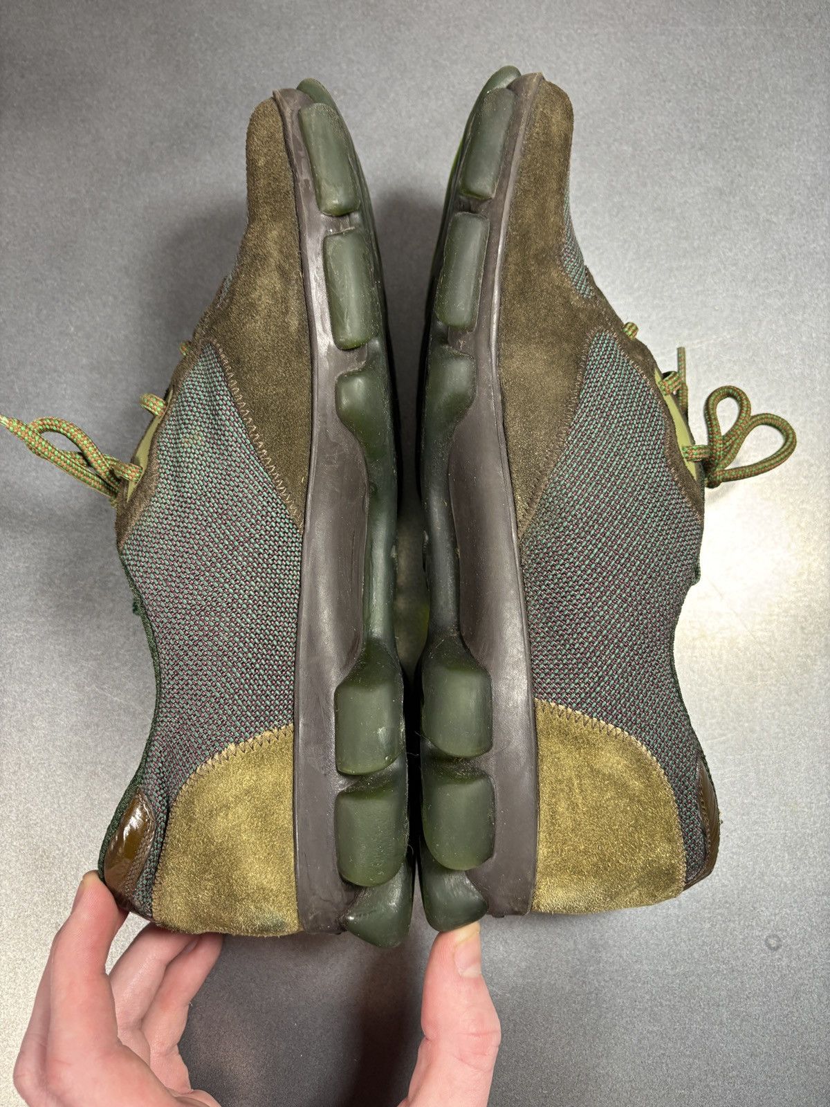 Miu Miu F/W 1999 Miu Miu Runway Sneakers Suede Square Toe Green Shoe Size US 7 / IT 37 - 20 Thumbnail