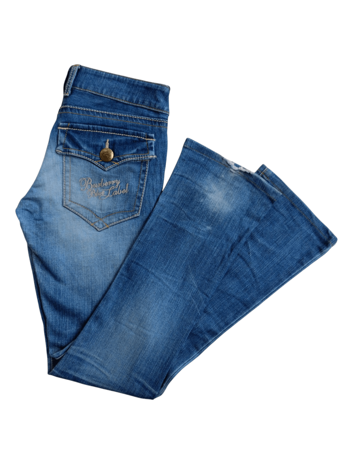 Burberry × Vintage Burberry London Blue Label Vintage Streetwear Denim Bootcut Size 25" / US 0 / IT 36 - 22 Thumbnail