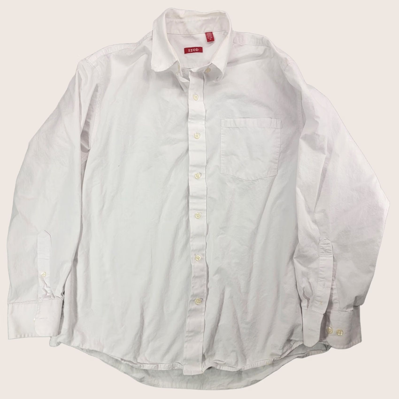 Izod IZOD Shirt Mens XL White Button Front Long Sleeve Oxford Dress Casual Work Size US XL / EU 56 / 4 - 1 Thumbnail