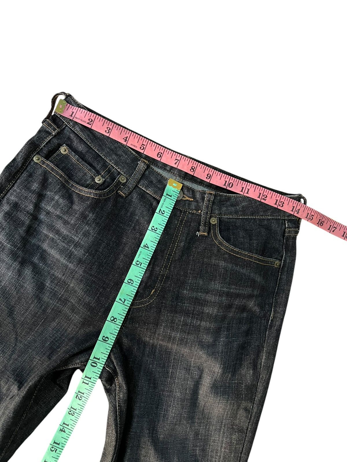 If Six Was Nine × Le Grande Bleu (L.G.B.) × Uniqlo 💥FLARE💥VINTAGE UNIQLO BLACK FLARE DENIM Size US 28 / EU 44 - 10 Thumbnail