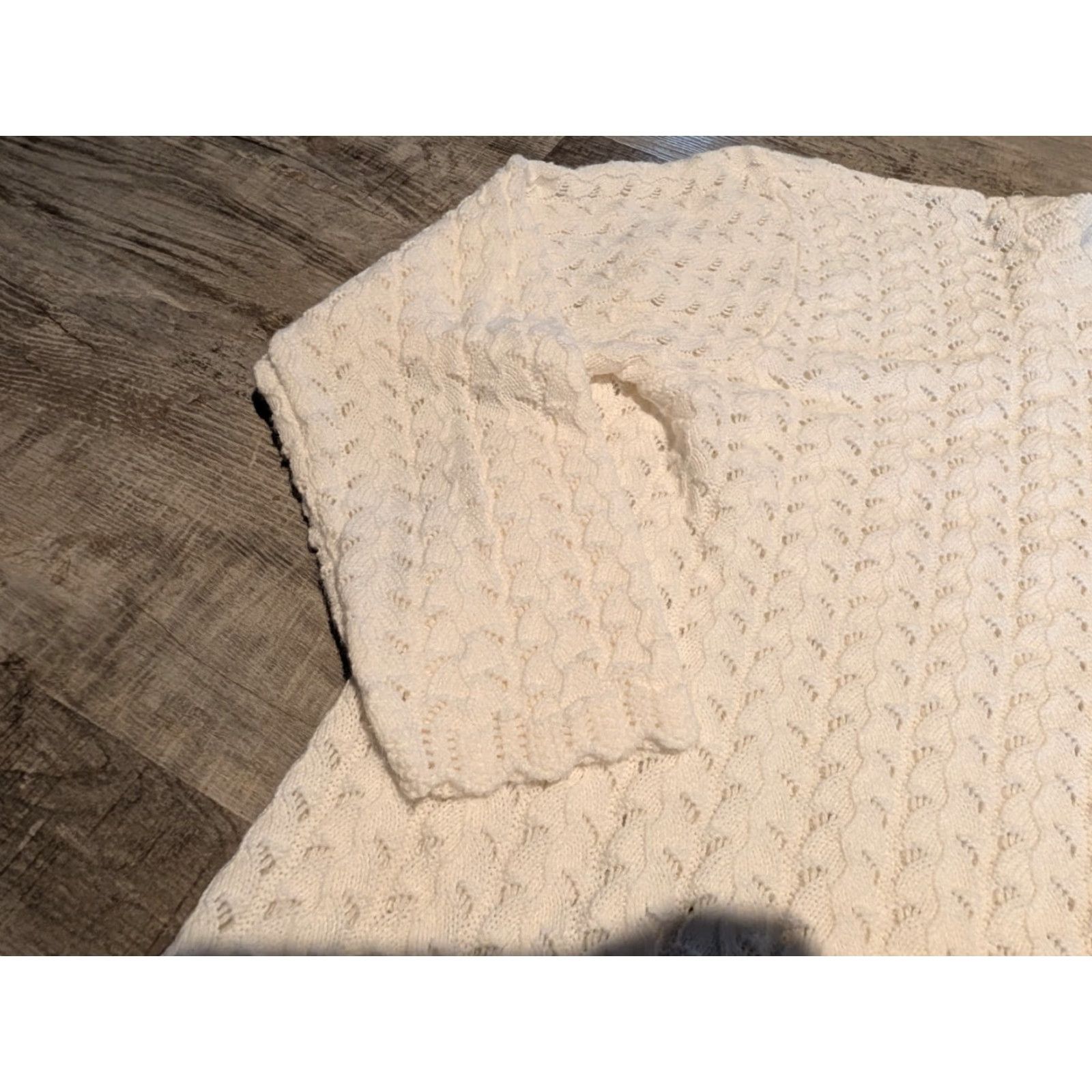 Vintage VINTAGE Carly Blake Cardigan Sweater Womens Open-Knit Crochet L White Regular Size L All Seasons 80s 90s Designer Hipster Elegant USA Made Size L / US 10 / IT 46 - 4 Thumbnail