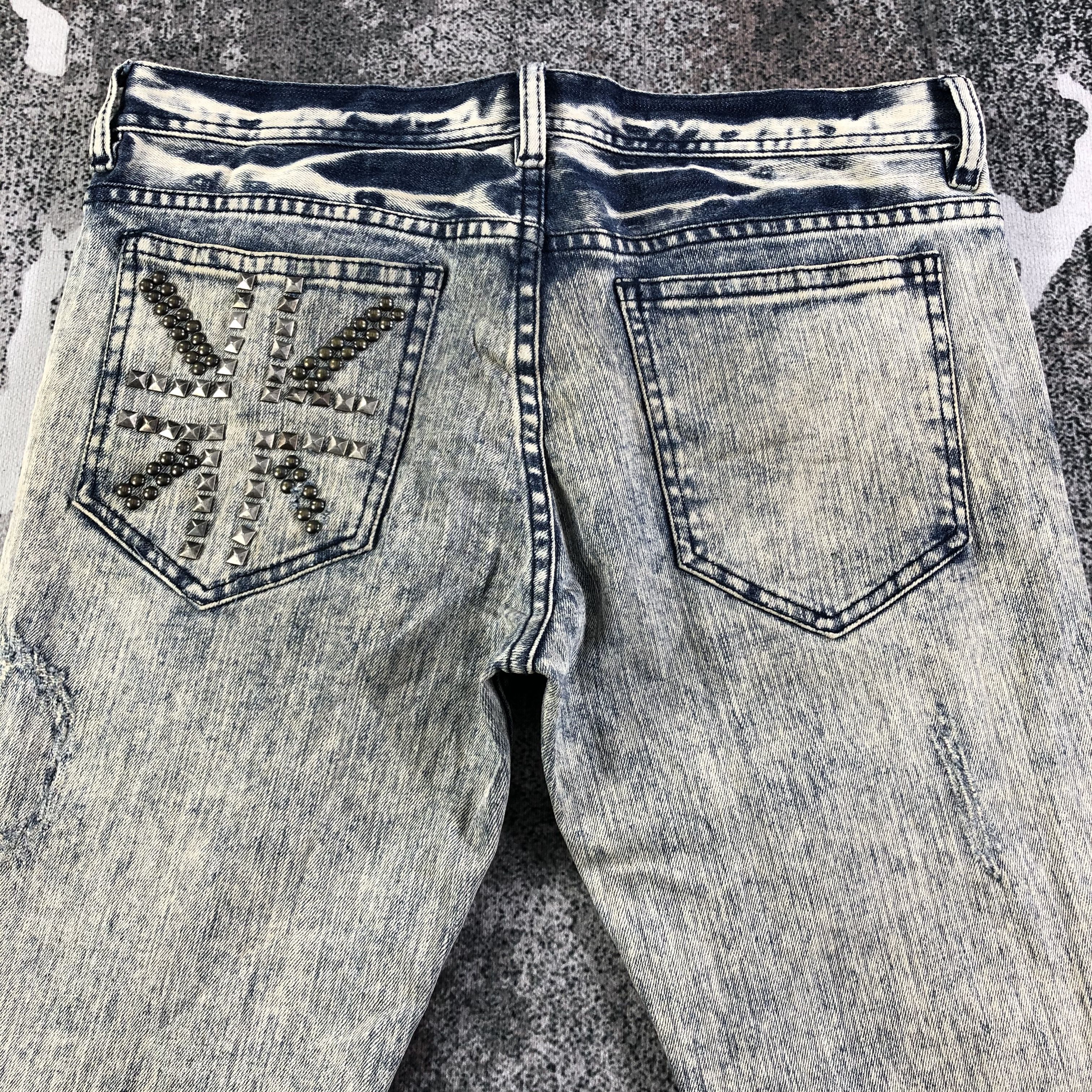 Japanese Brand Japanese Brand Faded Spiked Punk Jeans Size US 32 / EU 48 - 4 Thumbnail