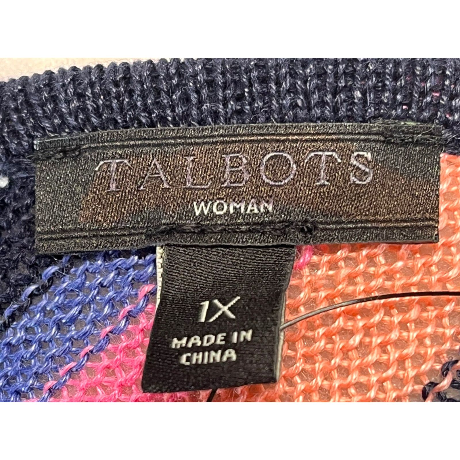 Talbots Talbots Plus Size 1X Multicolor Striped Linen Knit Sweater Short Sleeve Womens Size XL / US 12-14 / IT 48-50 - 6 Thumbnail