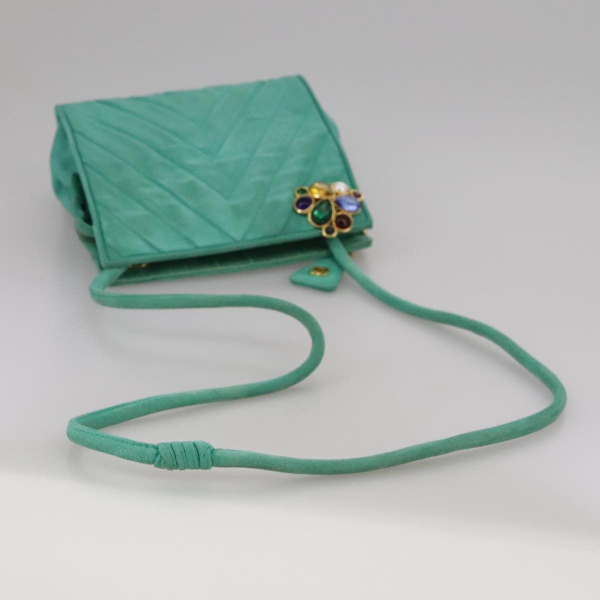 Chanel CHANEL V Stitch Shoulder Bag Nylon Green Gold CC Size ONE SIZE - 7 Thumbnail
