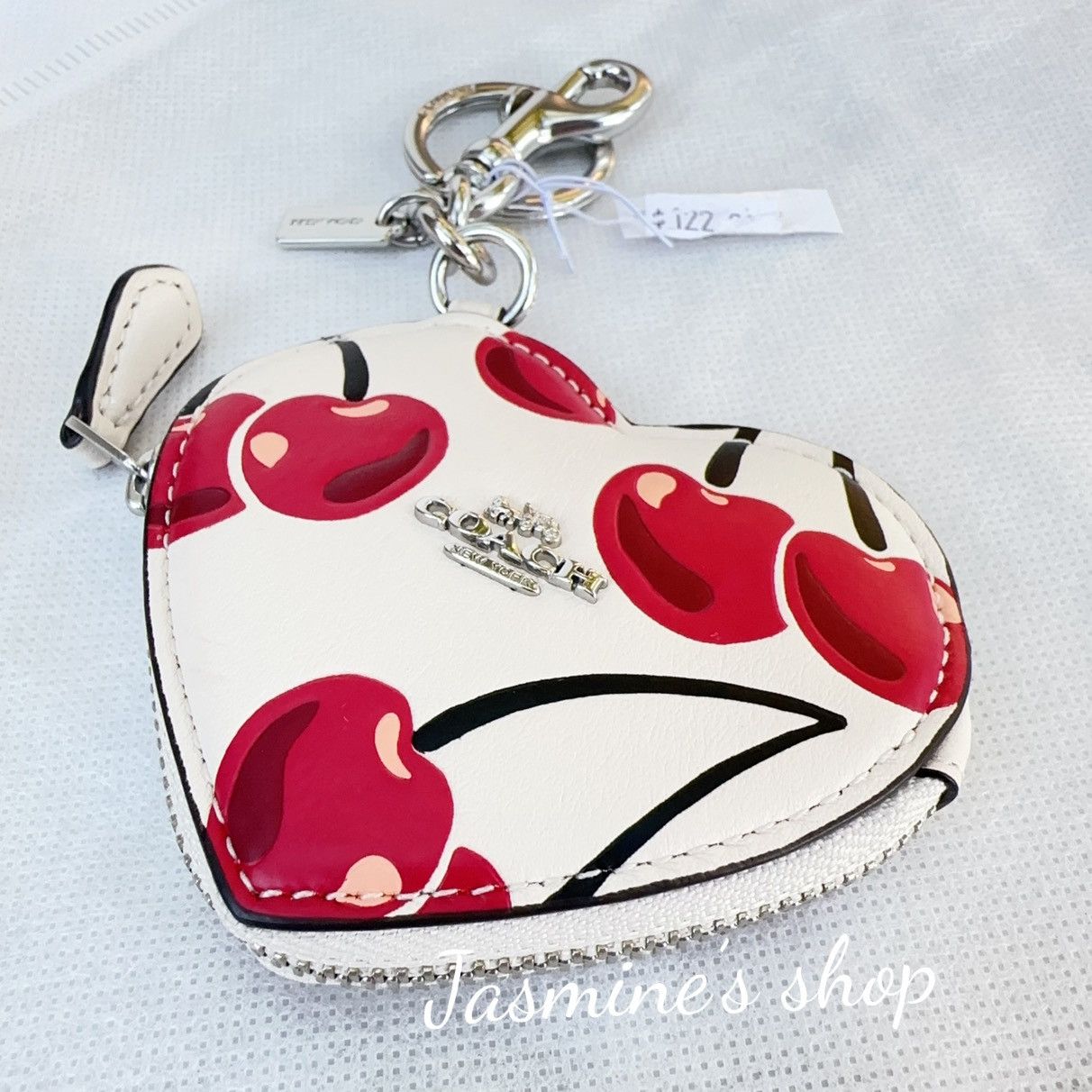 Coach NWT Coach CZ091 Coin Pouch Bag Charm With Cherry Print Size ONE SIZE - 3 Thumbnail