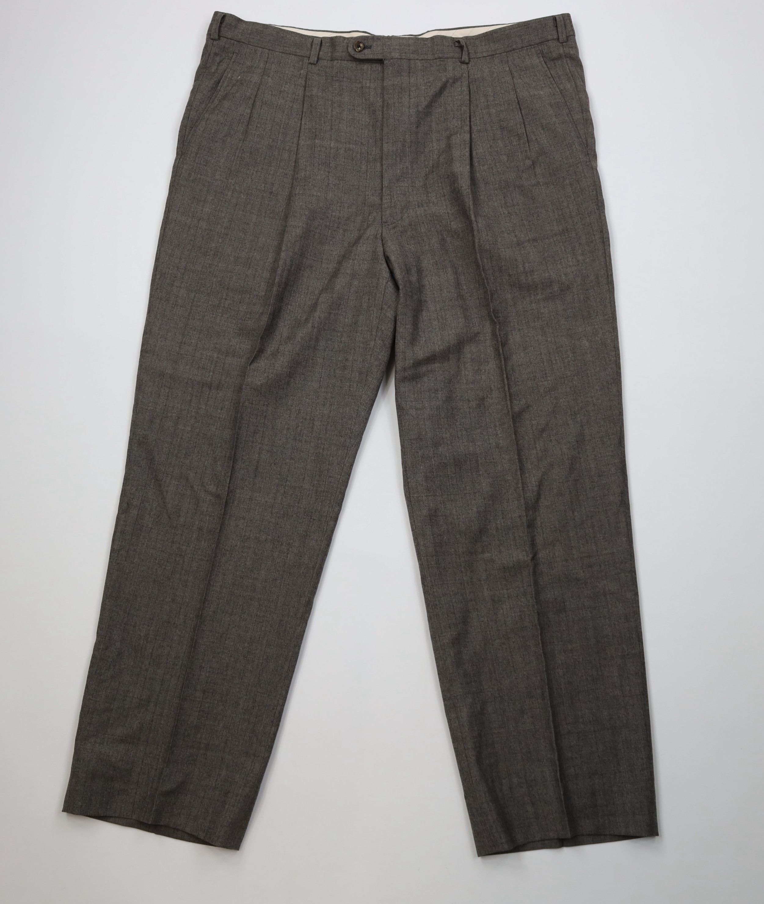 Hickey Freeman Vintage 90s Hickey Freeman Wide Leg Chino Pants Gray Check Size US 40 / EU 56 - 1 Thumbnail