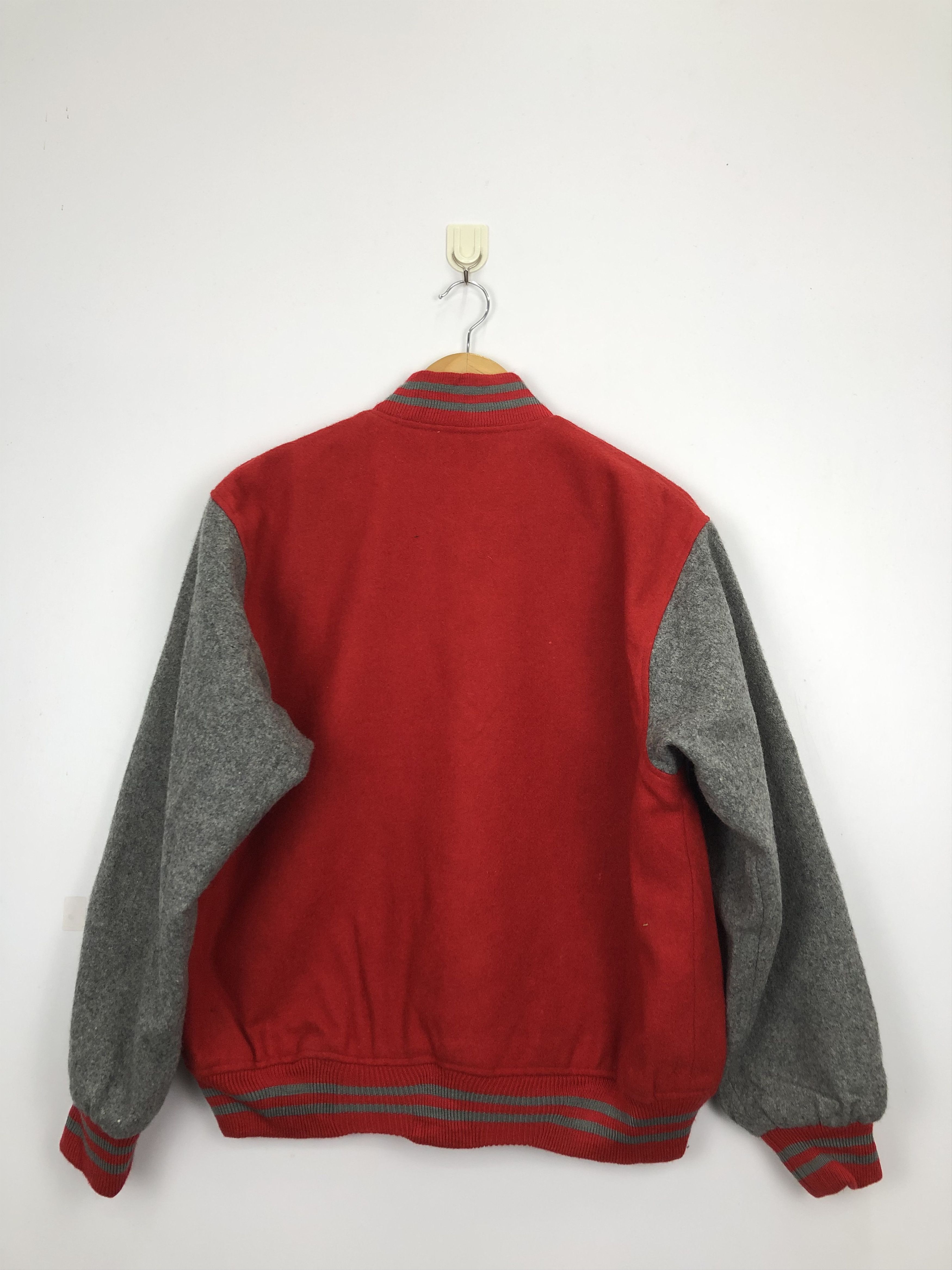Vintage Vintage 90s Crocodile Wool Varsity Jacket Red V0354 Size US M / EU 48-50 / 2 - 3 Thumbnail