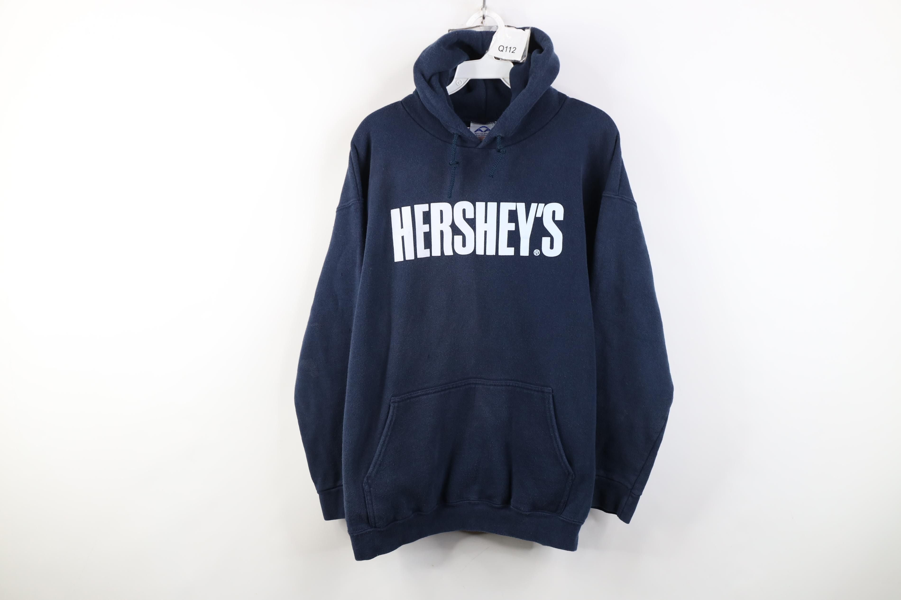 Vintage Vintage 90s Hersheys Chocolate Hoodie Sweatshirt Blue Size US M / EU 48-50 / 2 - 1 Thumbnail