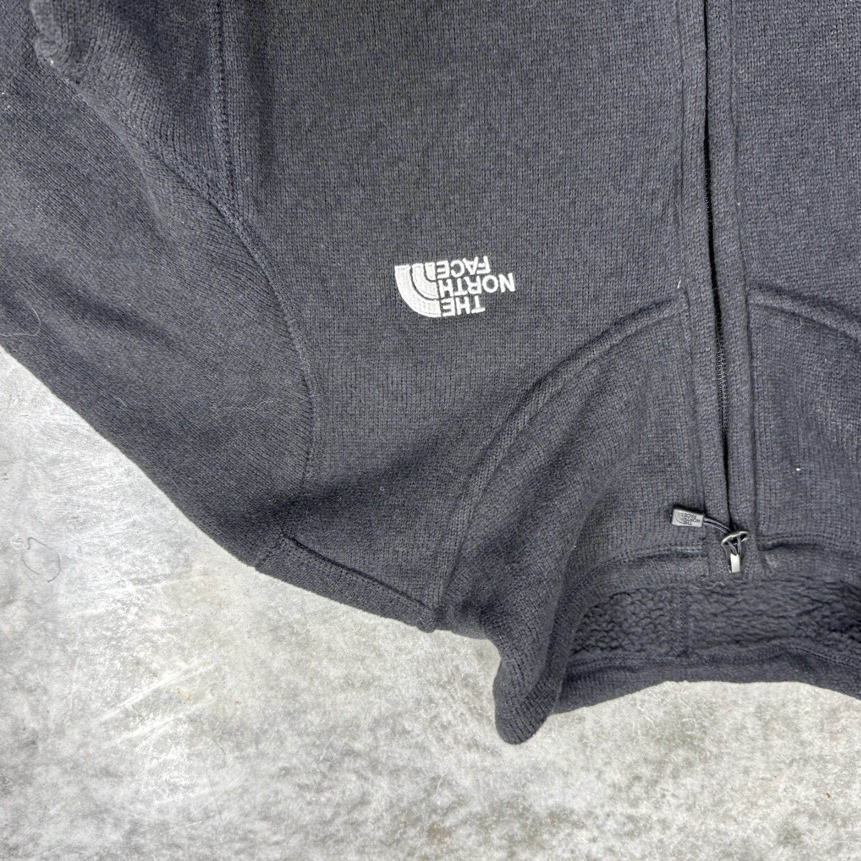 The North Face VINTAGE The North Face Jacket Womens Medium Black Fleece Full Zip Monteith Logo Size M / US 6-8 / IT 42-44 - 3 Thumbnail