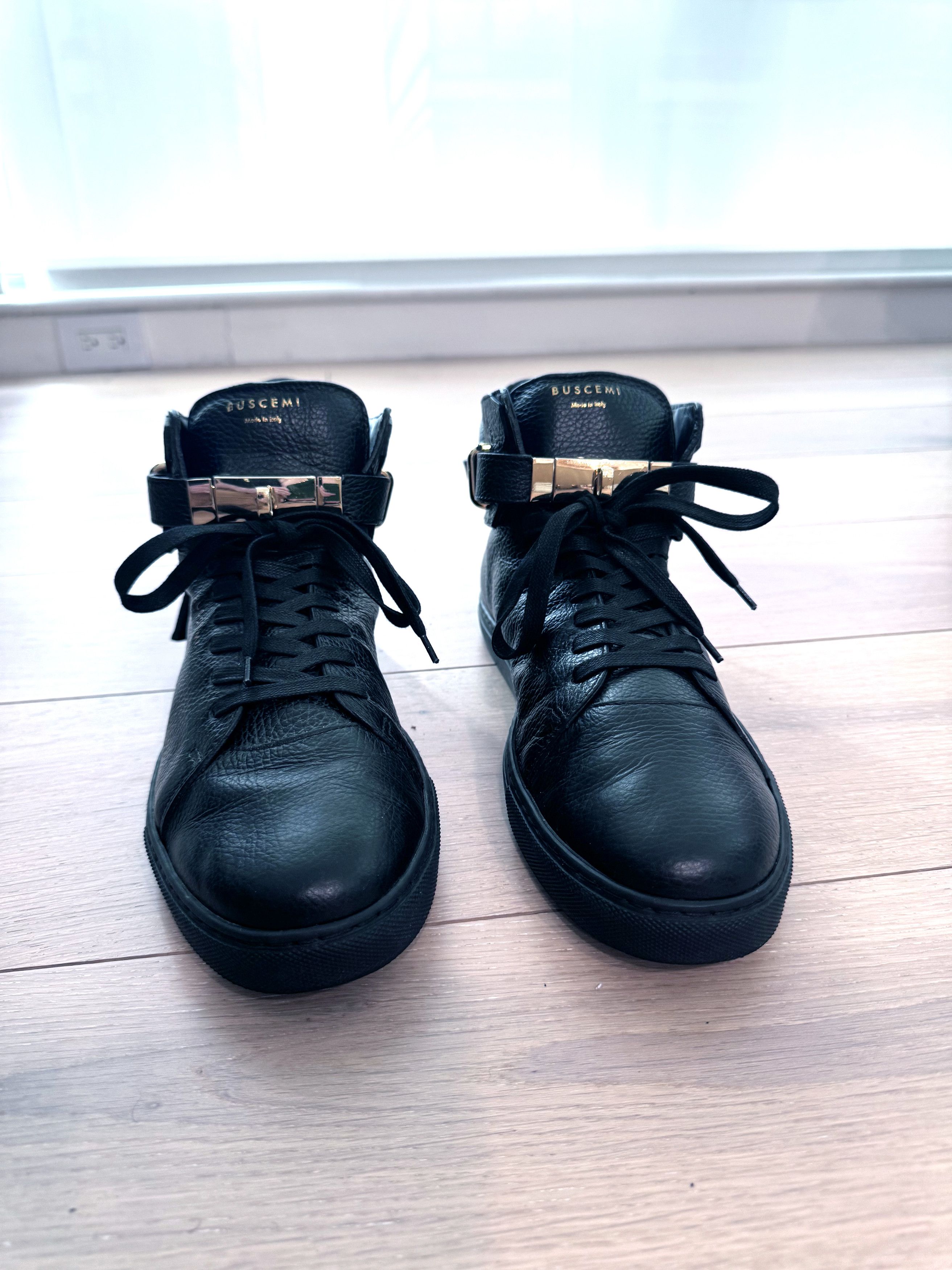 Buscemi Buscemi 100MM Black High Top Sneakers US12 / EU 45 Size US 12 / EU 45 - 4 Thumbnail