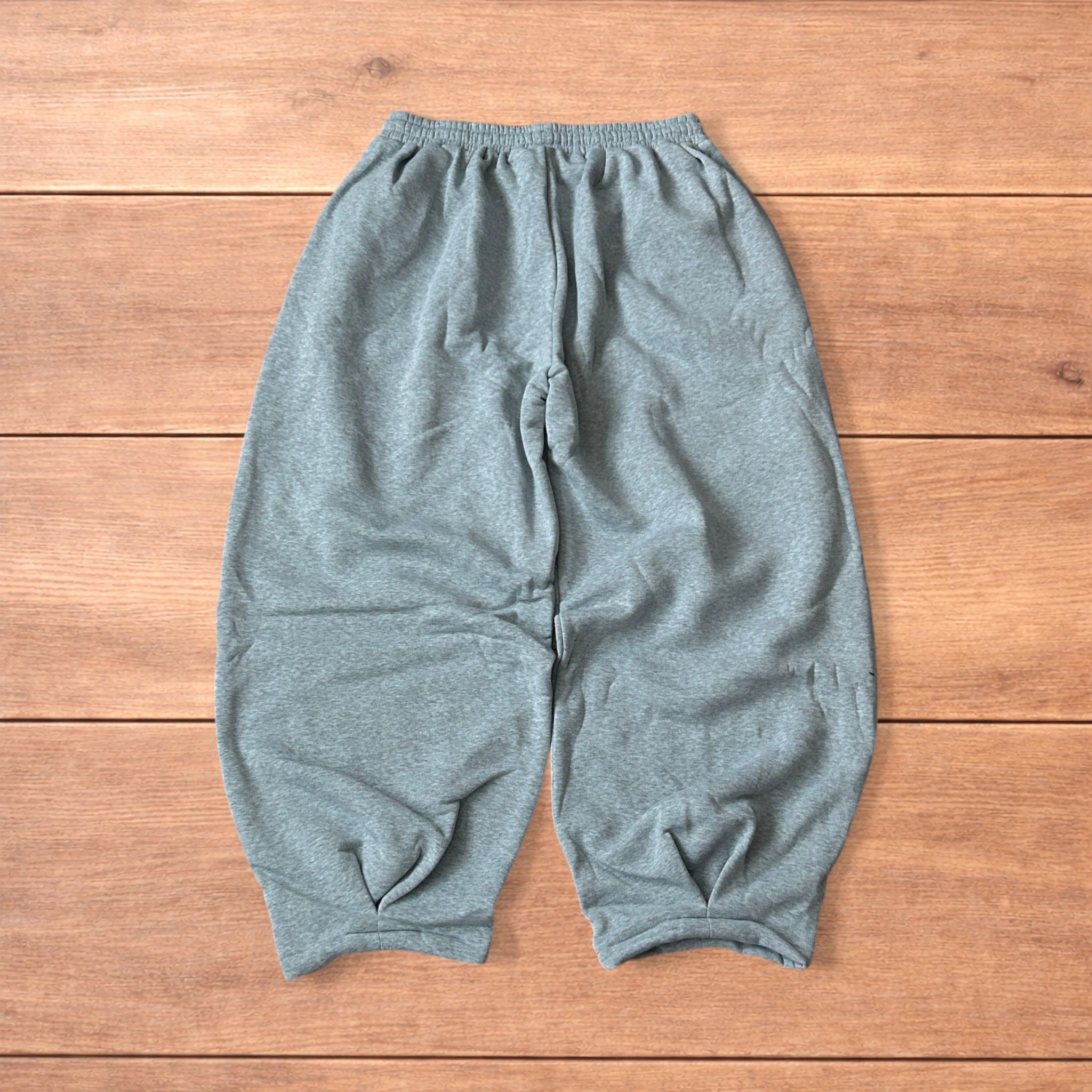 Japanese Brand Super baggy wide leg Japanese joggers in marl grey. Size US 34 / EU 50 - 2 Thumbnail