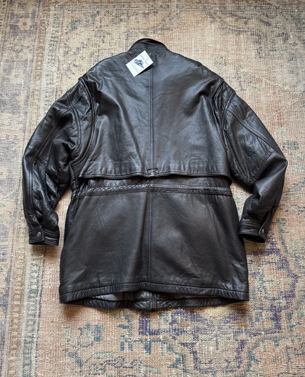 Tannery West Vintage Tannery West fireman clasp leather coat Size US XL / EU 56 / 4 - 5 Thumbnail