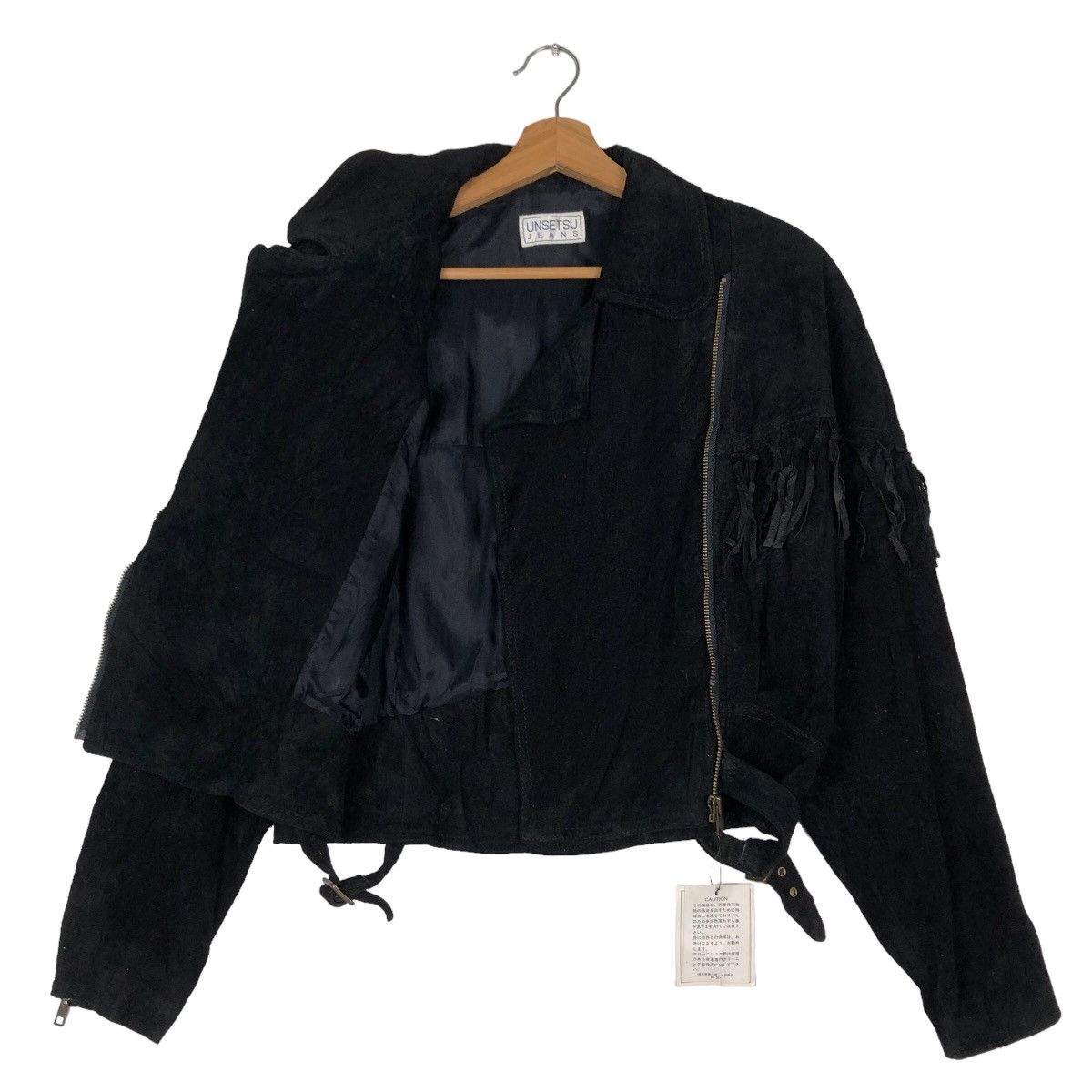 Genuine Leather 🔥Rich Black Biker Jacket Asymmetric Zipper Unsetsu Kapital Size US M / EU 48-50 / 2 - 11 Thumbnail