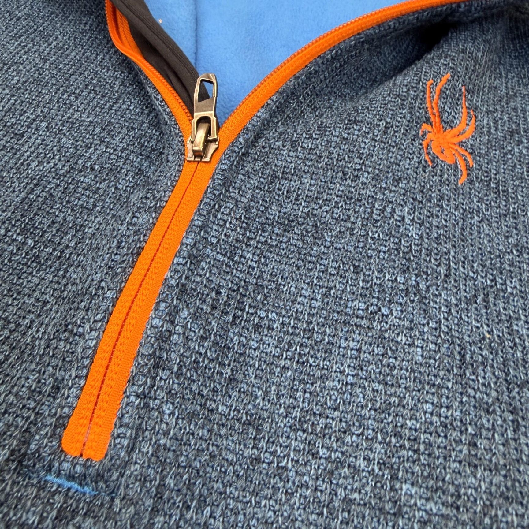Spyder Spyder Pullover Mens L Colorblock 1/4 Zip Fleece Mock Neck Top Blue Size US L / EU 52-54 / 3 - 4 Thumbnail