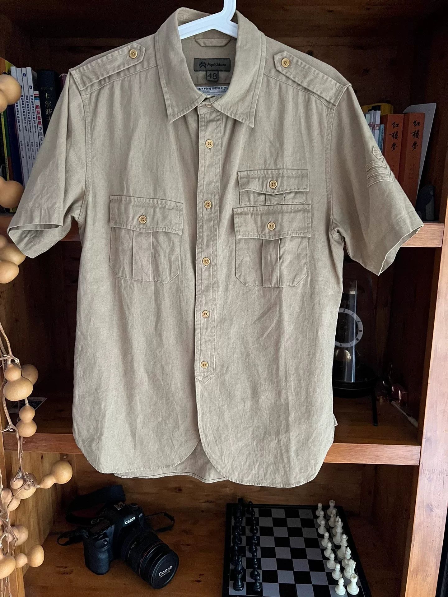 Nigel Cabourn Nigel Cabourn Jungle Short Sleeve Work Shirt Size US M / EU 48-50 / 2 - 1 Thumbnail