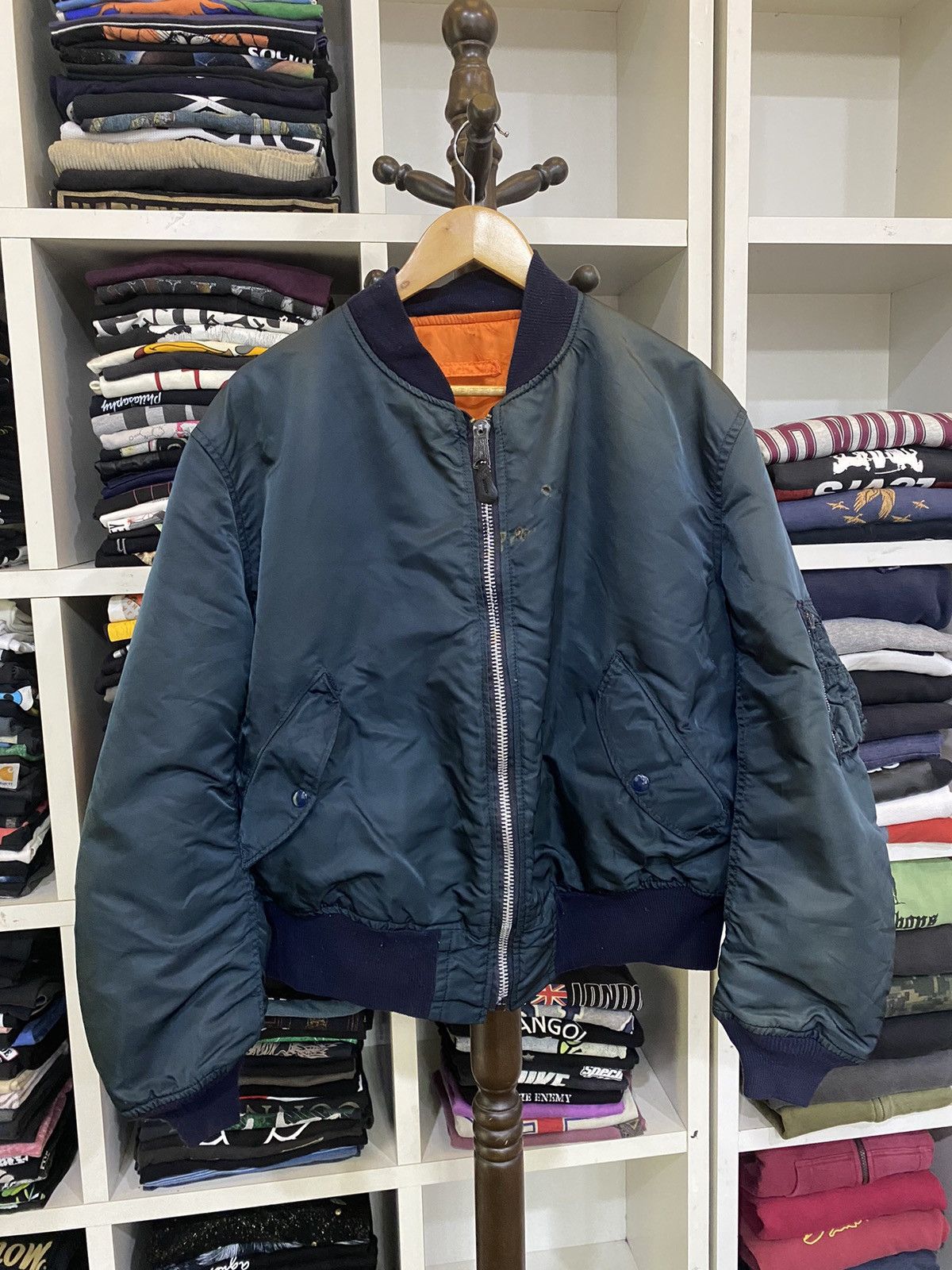 Alpha Industries Vintage MA-1 Alpha Industries Bomber Jacket Size US XL / EU 56 / 4 - 1 Thumbnail