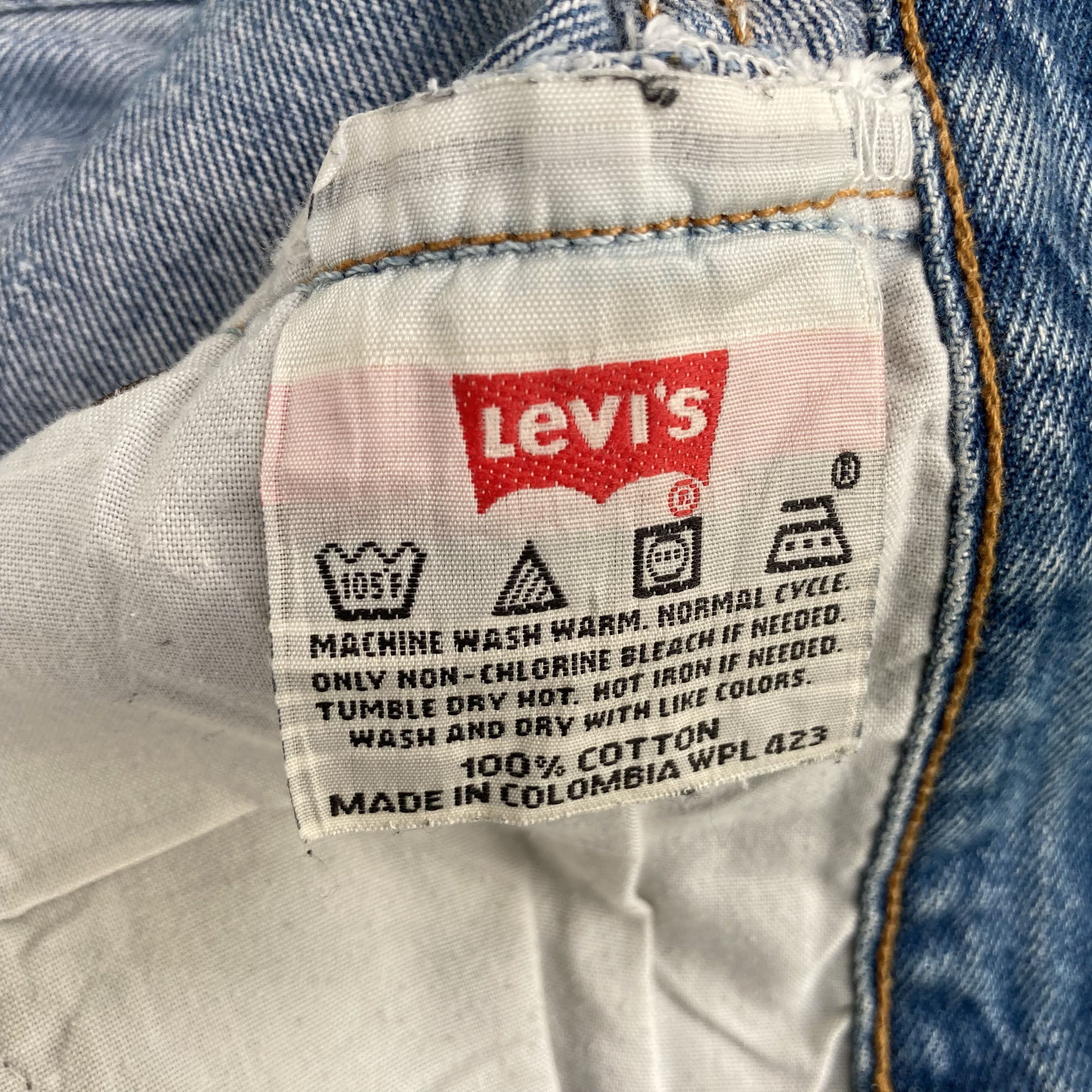 Levi's × Vintage 35x32 Vtg Levis 501 Faded Blue Ripped Punk Grunge Jeans Size US 35 - 4 Thumbnail