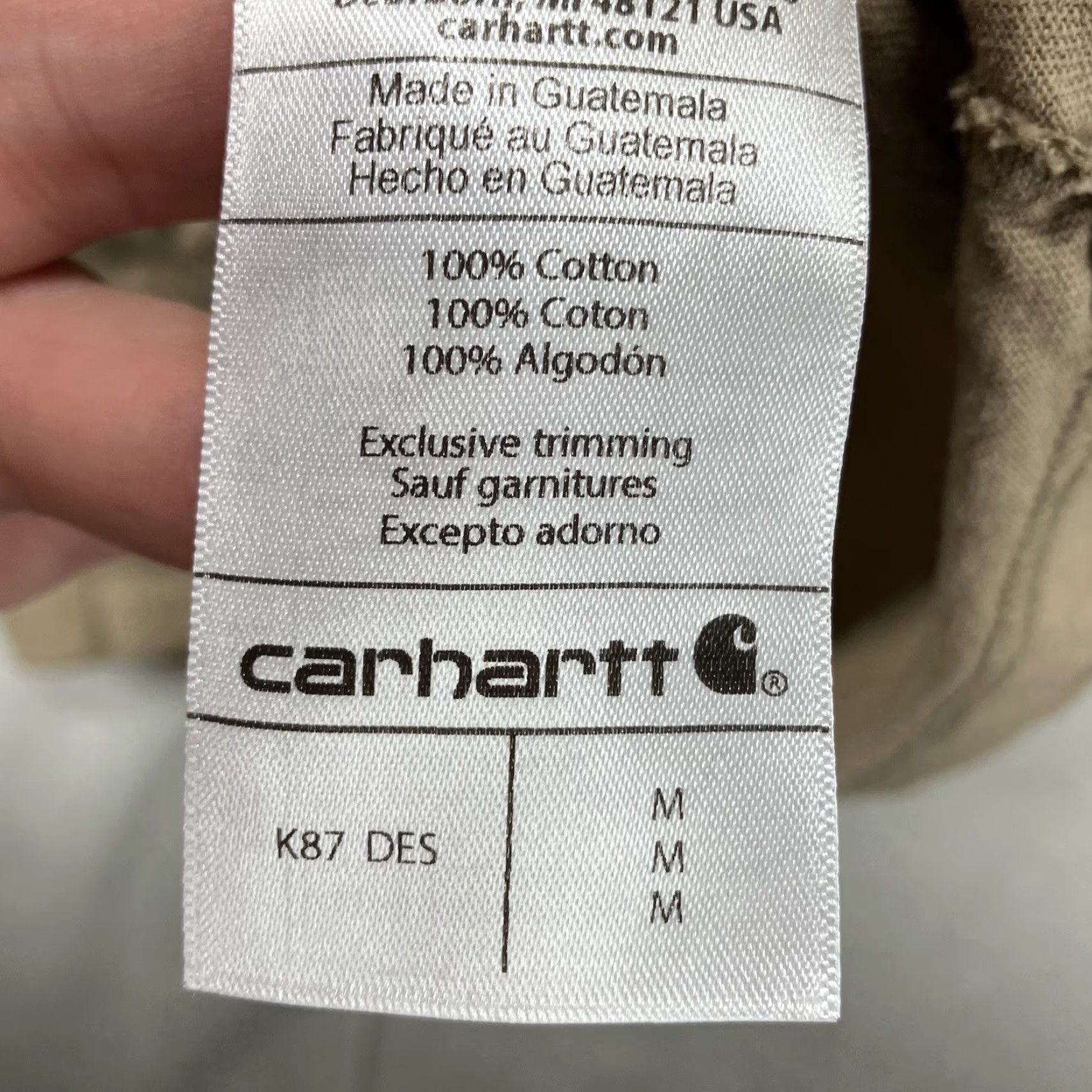 Carhartt Carhartt Mens M Short Sleeve T-Shirt Desert Brown Cotton Relaxed Fit Crew Neck Logo Pockets All Seasons Regular Type Shirt Size US M / EU 48-50 / 2 - 7 Thumbnail