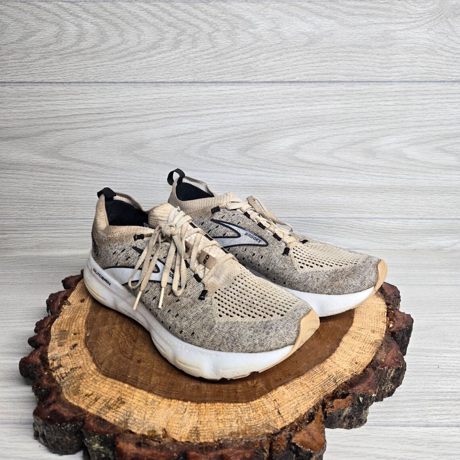 image of Brooks Glycerin 20 Running Shoes Brown White Athletic Sneakers Women's Size 11