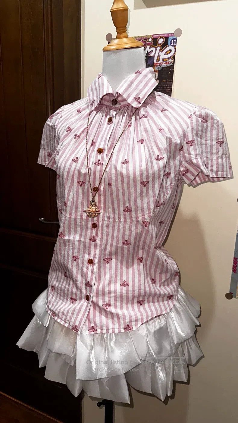 Vivienne Westwood Vivienne Westwood Pink printed doll collar blouse Size L / US 10 / IT 46 - 3 Thumbnail