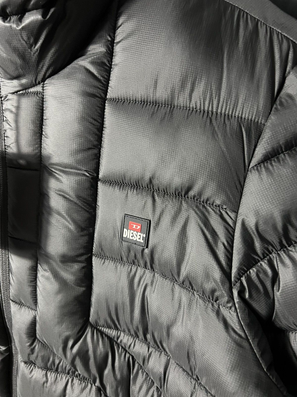 Diesel NWT DIESEL Mens Jacket Black Puffer Quilted Hooded Size XL Size US XL / EU 56 / 4 - 6 Thumbnail