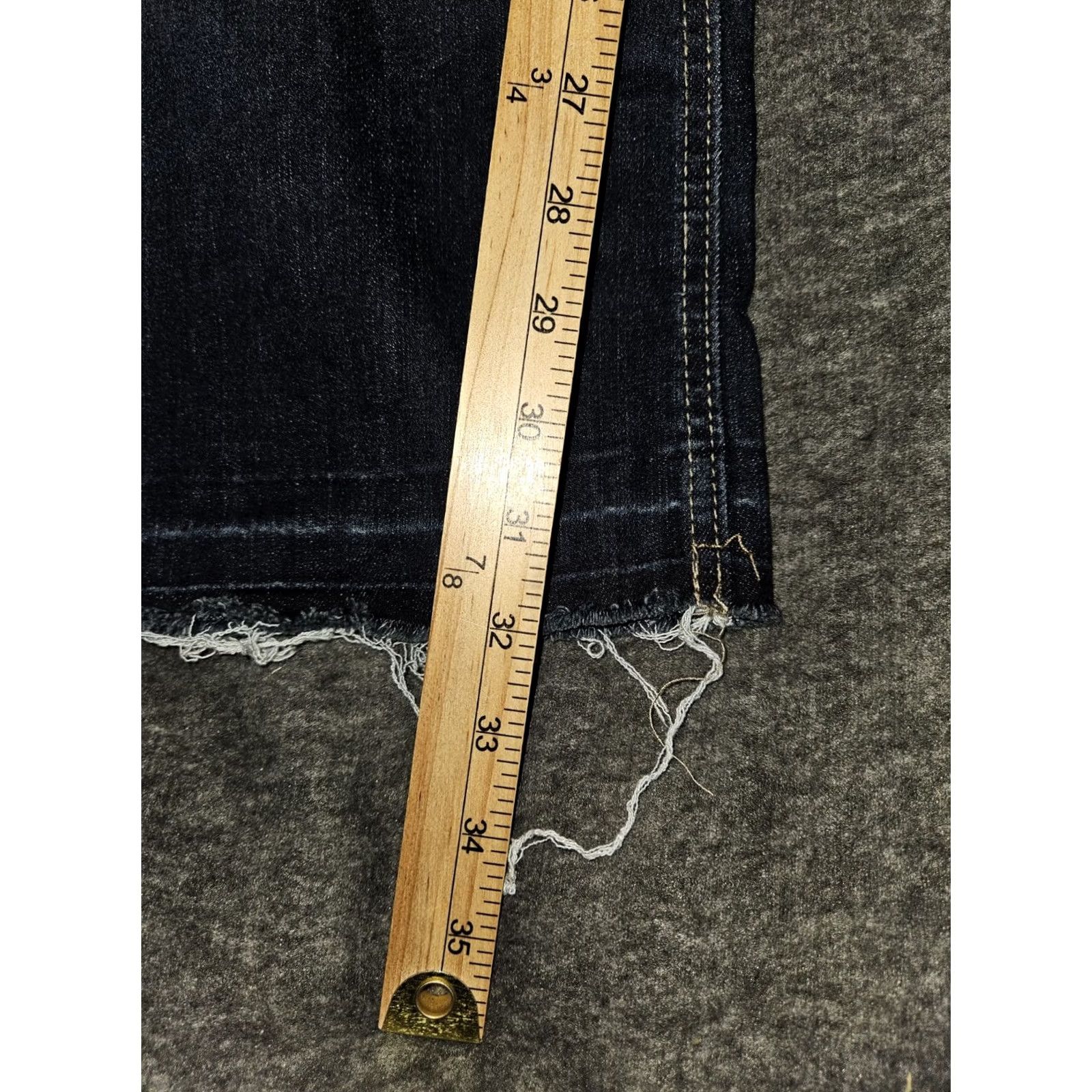 Vintage Kancan High Rise Bootcut Jeans Women's 32 Blue Frayed Stretch Preppy City Casual Mens/ Womens Size 24" / US 00 / IT 34 - 6 Thumbnail