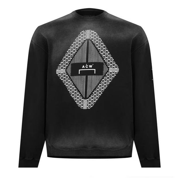 image of A Cold Wall O1G2R1Mq0524 Crewneck Sweatshirt In Black, Men's (Size Medium)