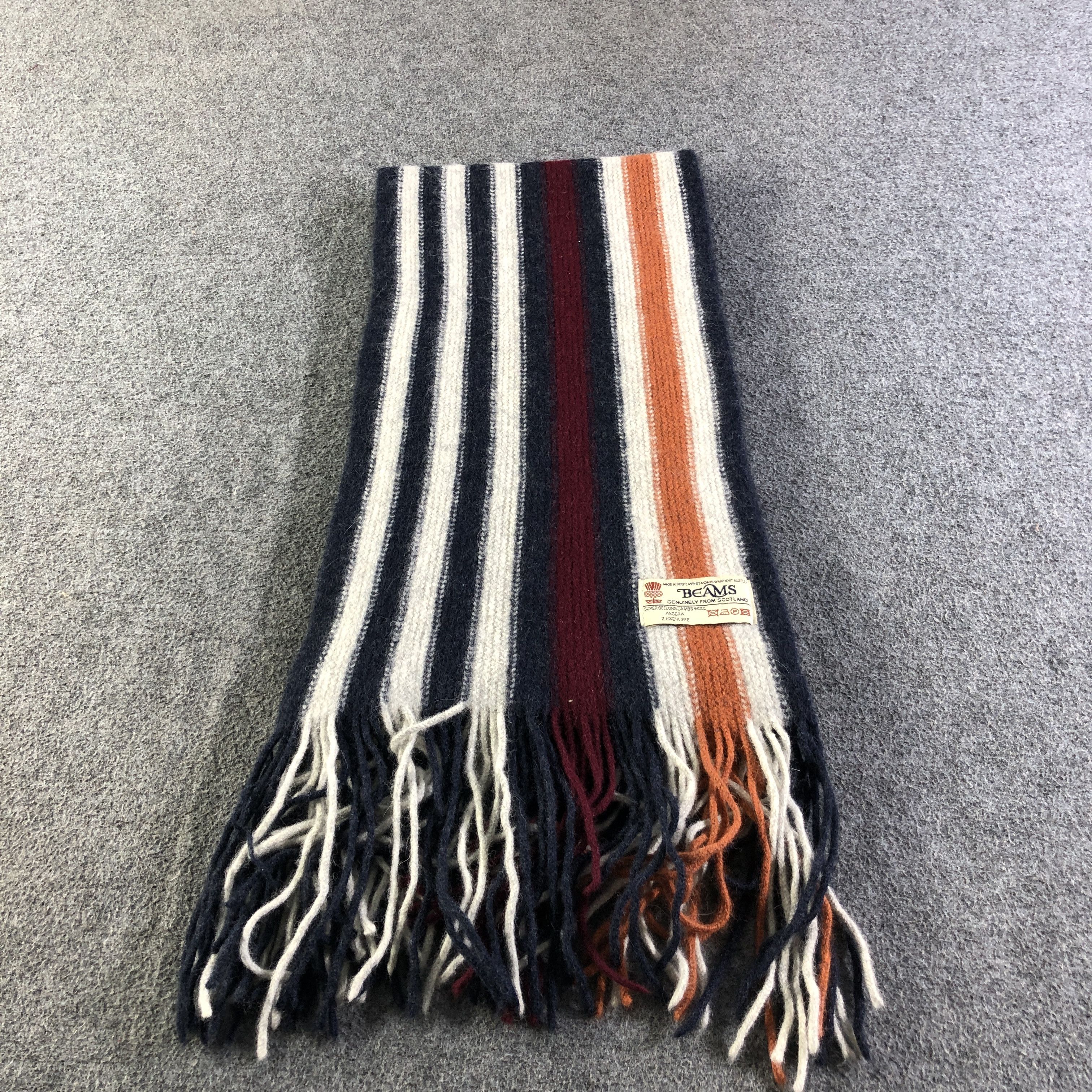 Beams Plus Beams Striped Angora Scarf Muffler Neckwear V2757 Size ONE SIZE - 3 Thumbnail
