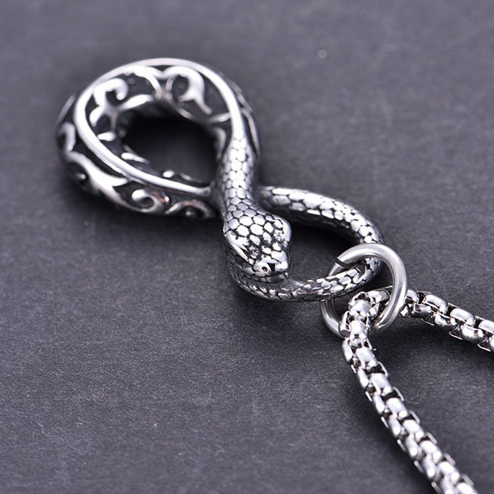 Jewelry Snake Ouroboros Pendant Necklace Size ONE SIZE - 3 Thumbnail