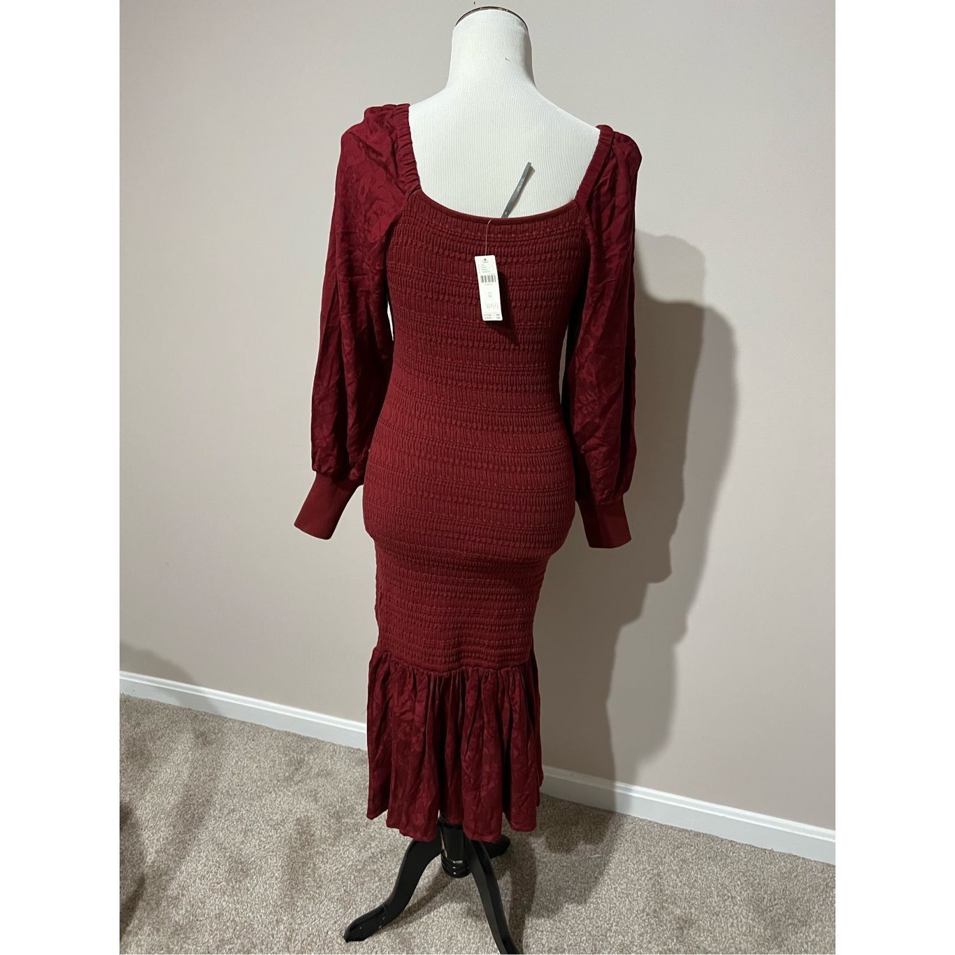 Anthropologie NWT burgundy dress size XS