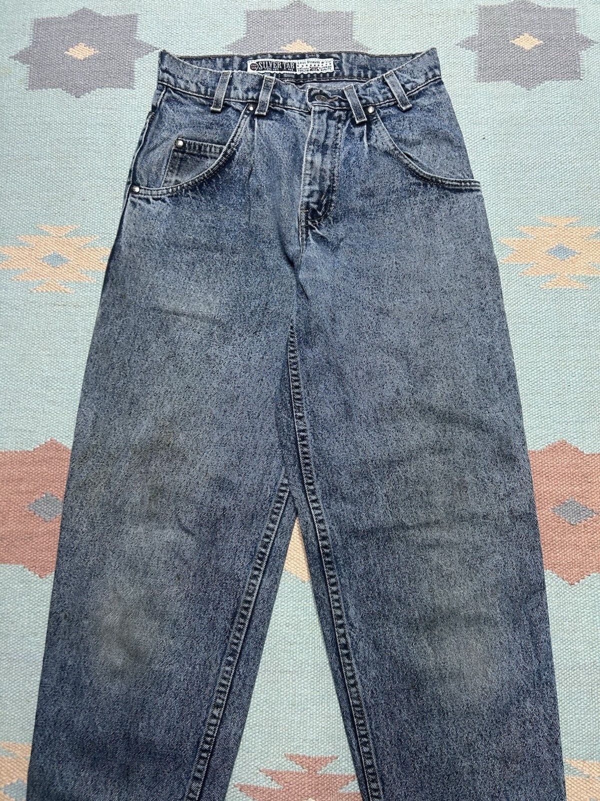 Vintage 90s Levi’s silvertab jeans dark tapered distressed USA 27x33 Size 27" / US 4 / IT 40 - 3 Thumbnail