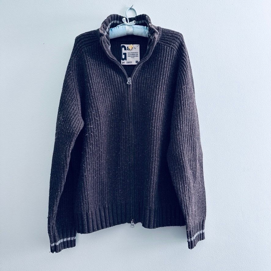 Gap Vintage Gap brown zipper cardigan Size US L / EU 52-54 / 3 - 2 Thumbnail