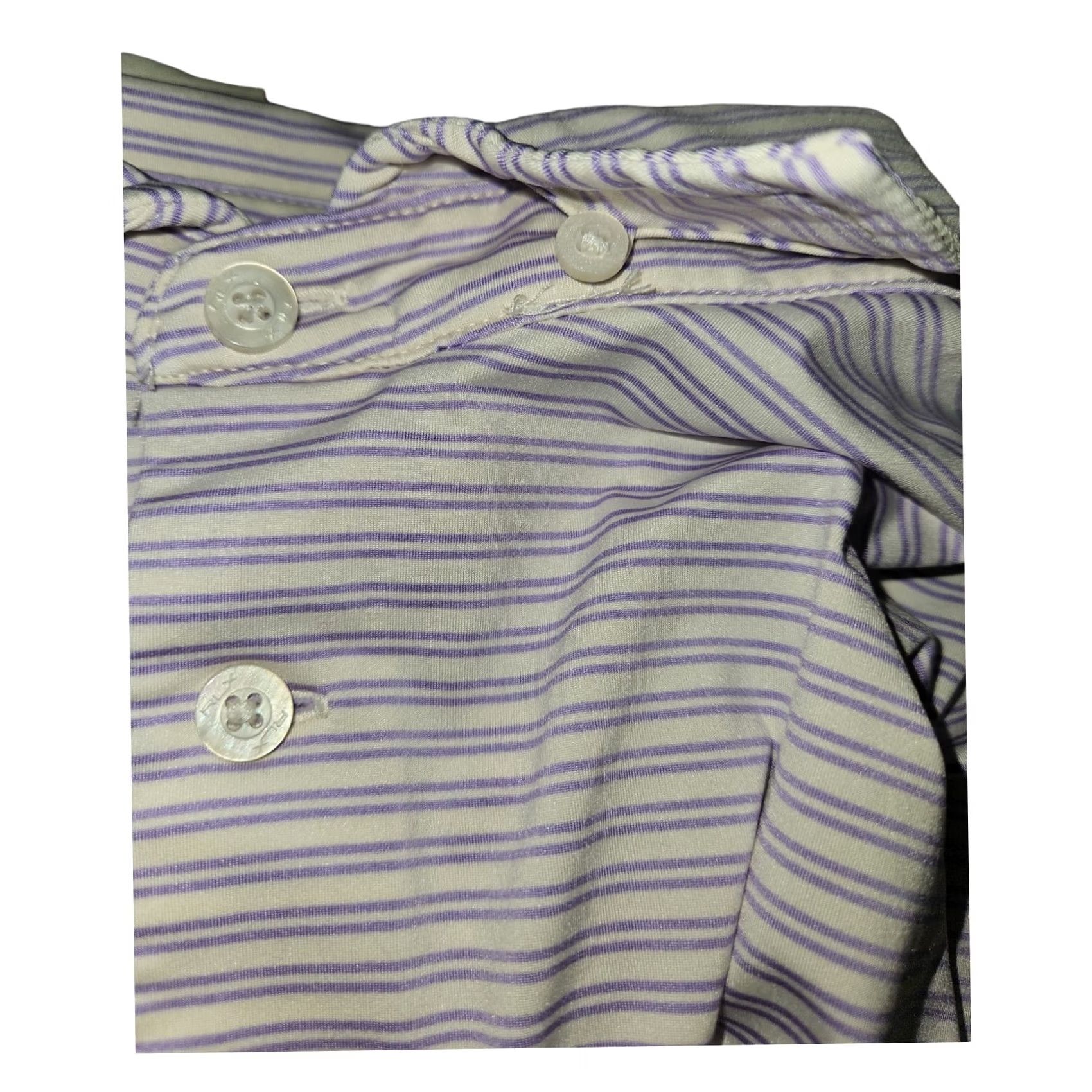 RLX Ralph Lauren RLX Ralph Lauren Polo Golf Active Preppy Striped Shirt Mens L White/Purple Size US L / EU 52-54 / 3 - 4 Thumbnail