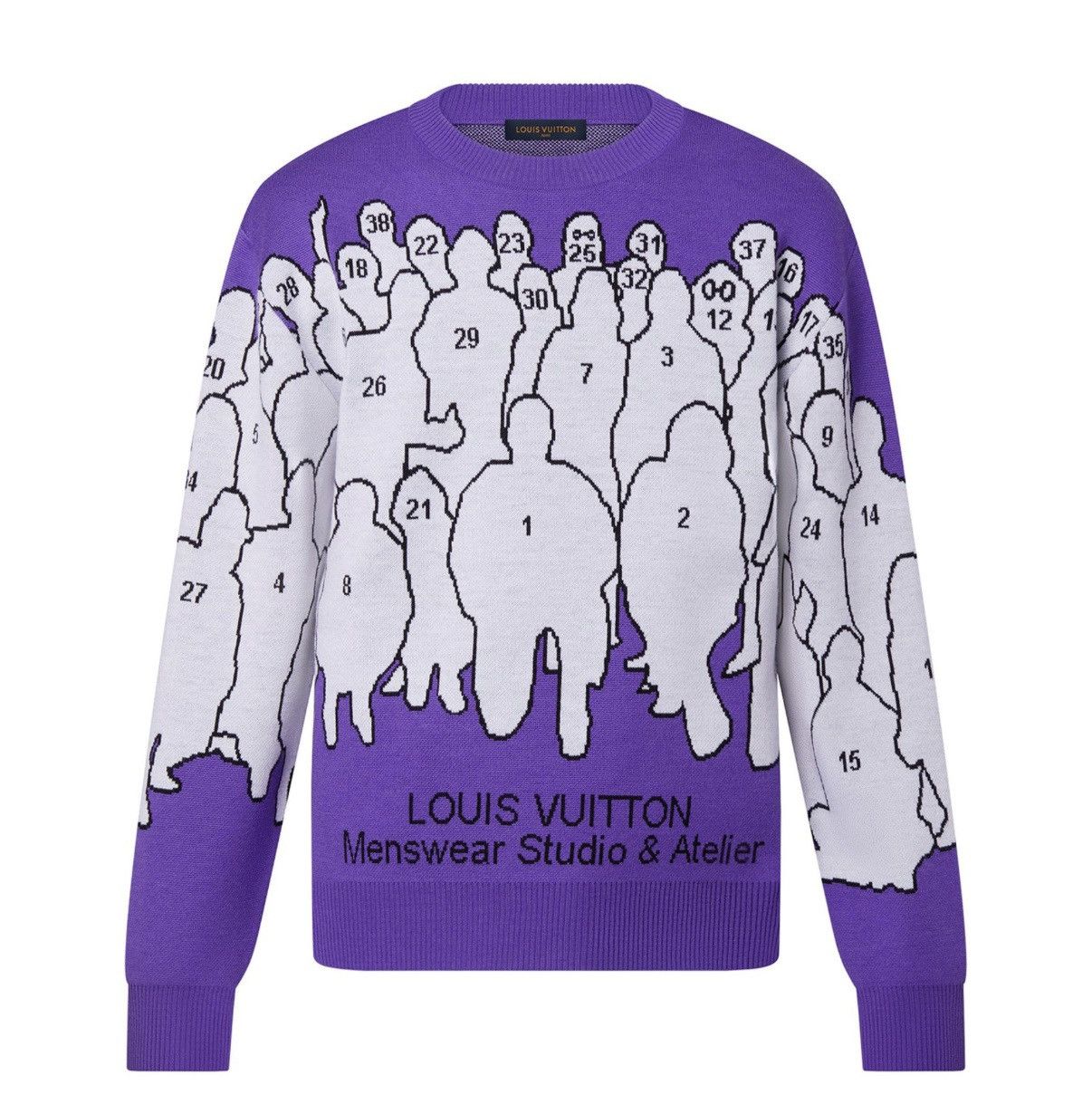 Louis Vuitton Louis Vuitton Studio Jacquard Crewneck Sweater 'Purple' Size US XL / EU 56 / 4 - 1 Thumbnail