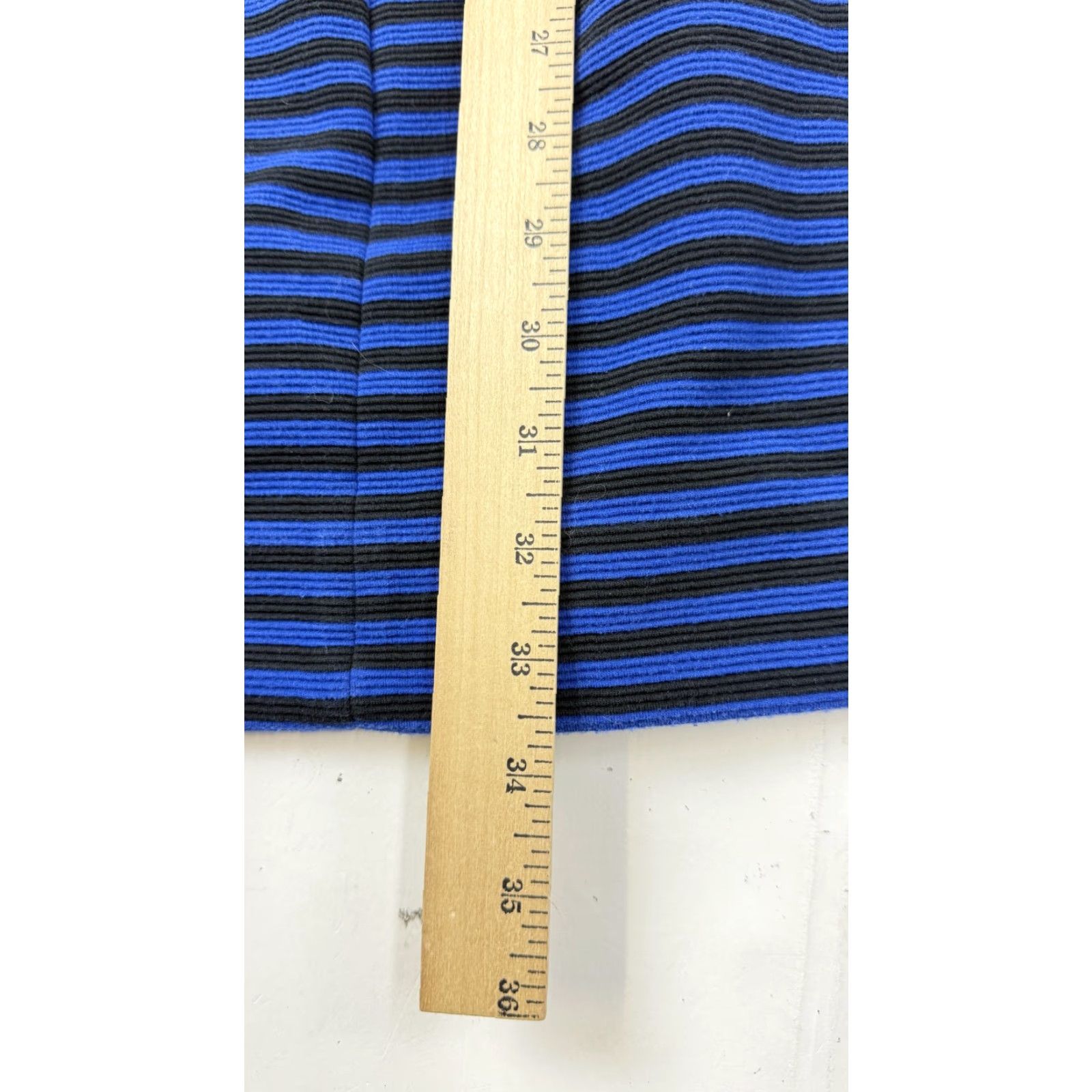 Madewell Madewell Dress Womens 8 Blue Black Striped Short Sleeve Knit Fit & Flare Size 30" / US 8 / IT 44 - 7 Thumbnail