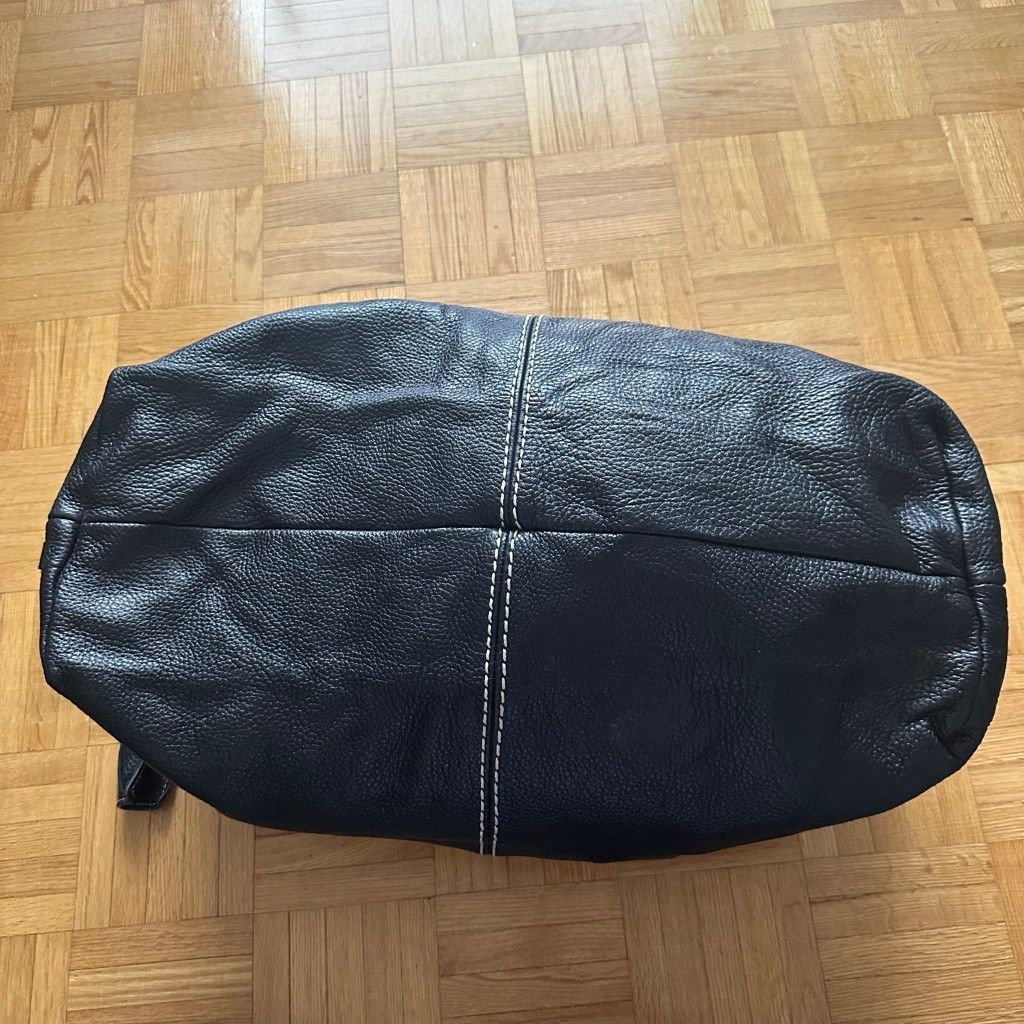 Roots Vintage Roots black tumbled leather duffle weekender bag Size ONE SIZE - 4 Thumbnail