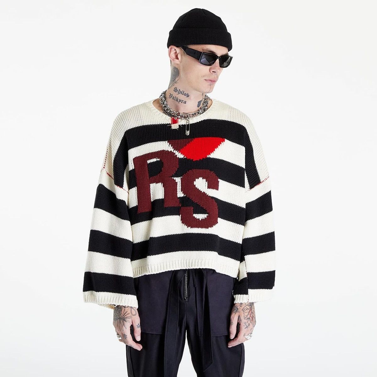 Raf Simons RAF SIMONS Cropped Wool Jacquard RS Sweater | Grailed