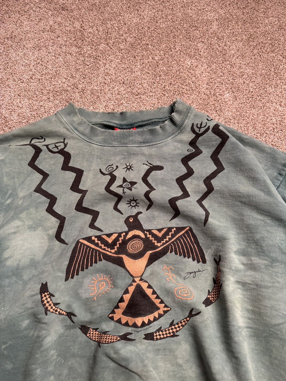 Other DAGOLI GREEN MARBLE DYE “AZTEC” SWEATSHIRT Size US XL / EU 56 / 4 - 2 Thumbnail