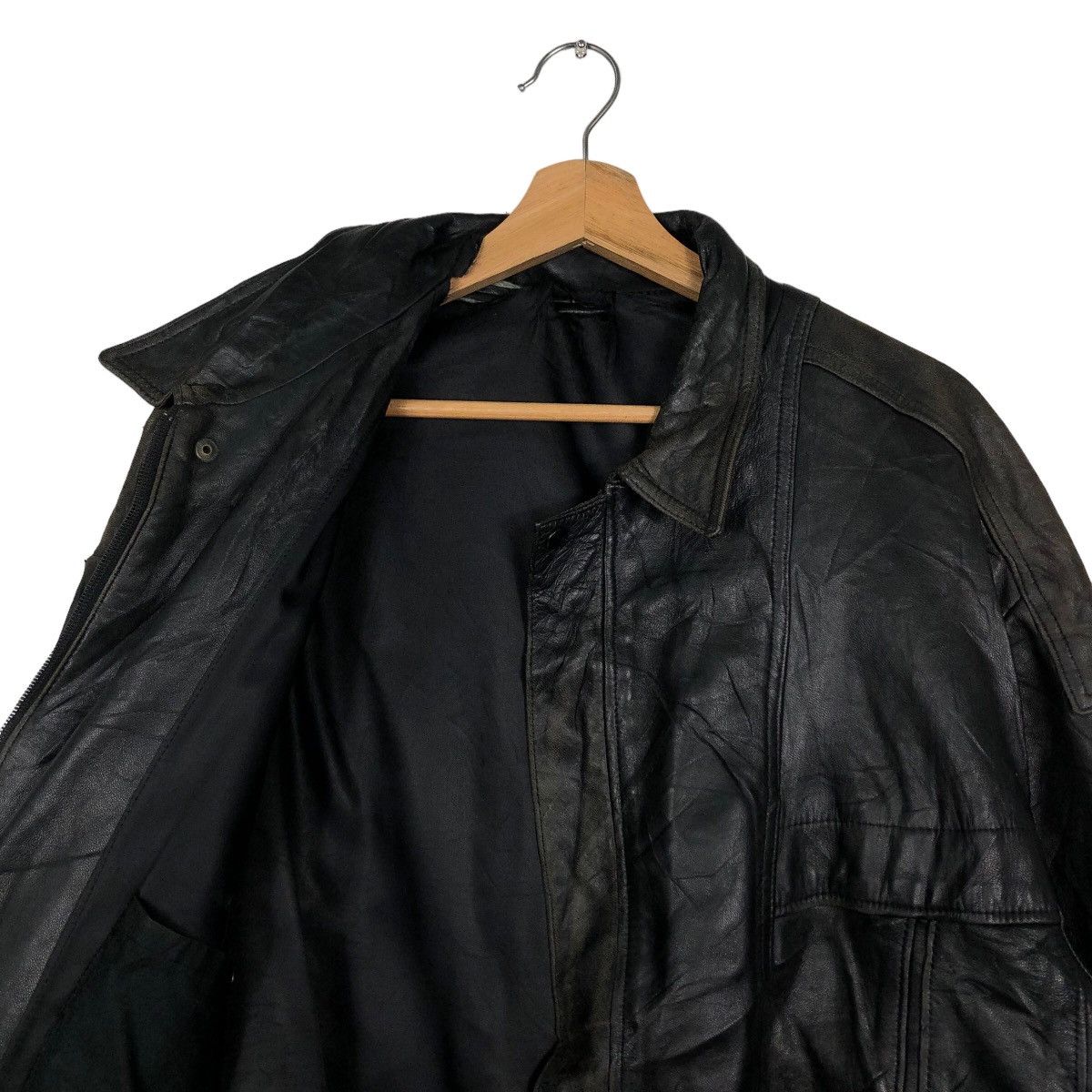 Japanese Brand Vintage Bomber Leather Jacket Biker Wear Issey Miyake Japan Size US M / EU 48-50 / 2 - 9 Thumbnail