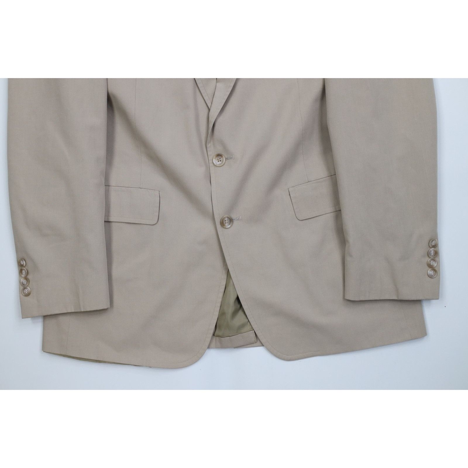 Saks Fifth Avenue Vintage 70s Saks Fifth Avenue 2 Piece Rayon Gabardine Suit Size 42R - 4 Thumbnail