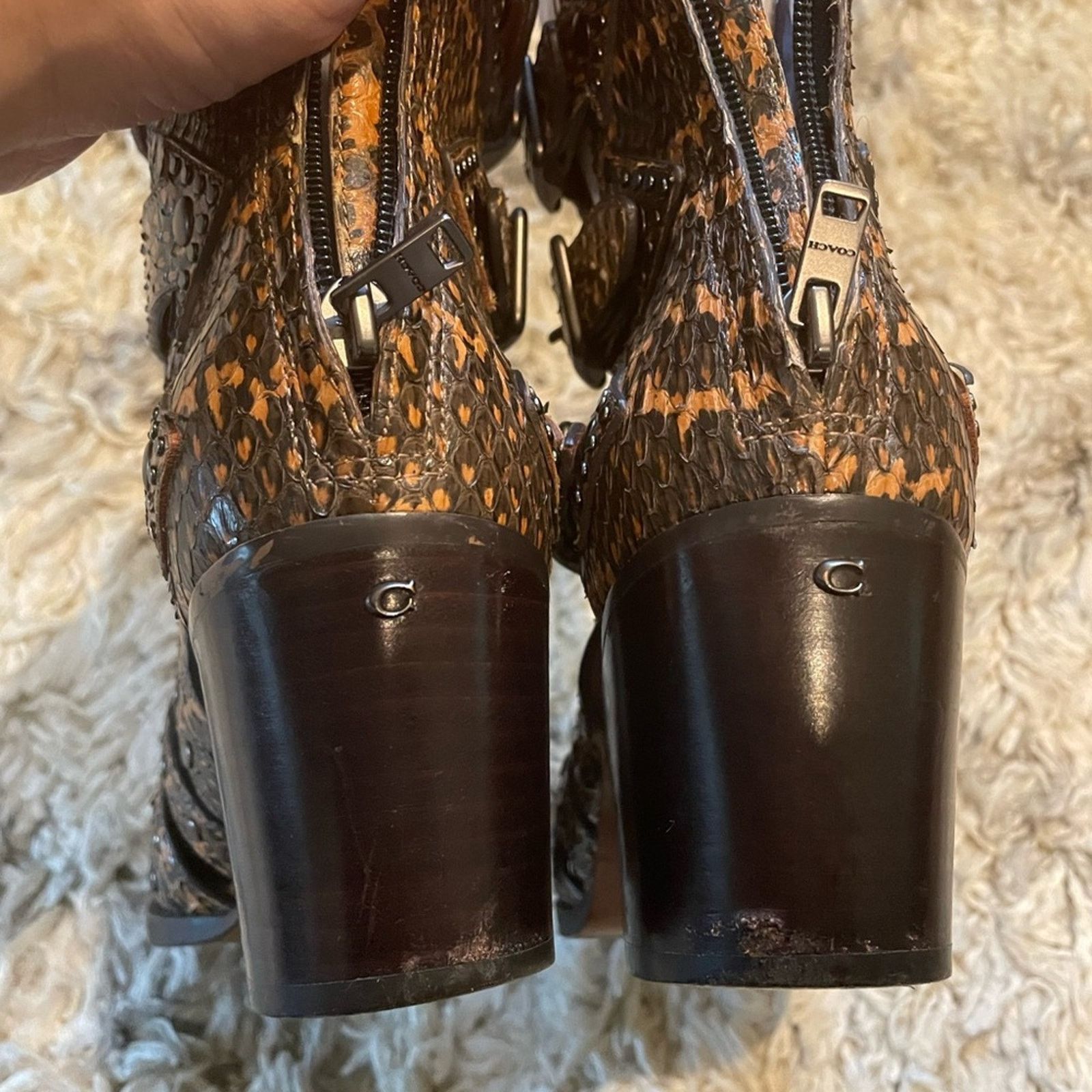 Coach Coach Snakeskin Bootie Size US 7 / IT 37 - 6 Thumbnail
