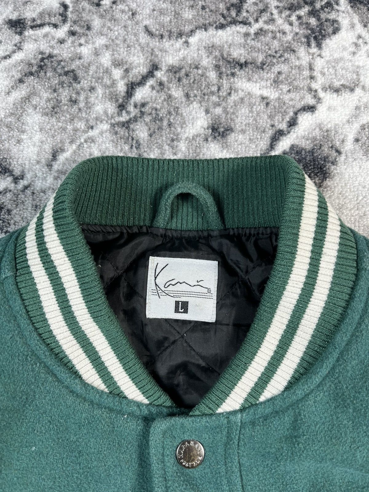 Karl Kani Karl Kani Varsity Jacket Green White Spell Out L Size US L / EU 52-54 / 3 - 13 Thumbnail