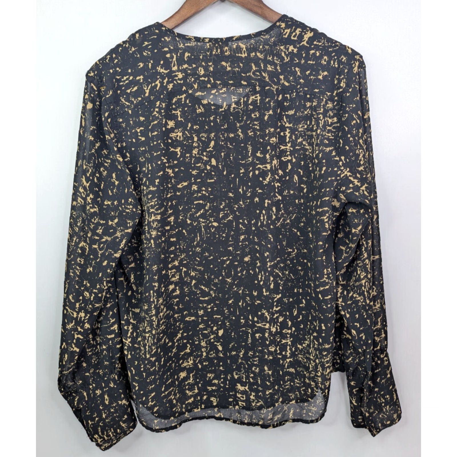 Converse Converse Blouse Henley Women's Black Long Sleeve Pleated Top Pullover Size XL Size XL / US 12-14 / IT 48-50 - 4 Thumbnail