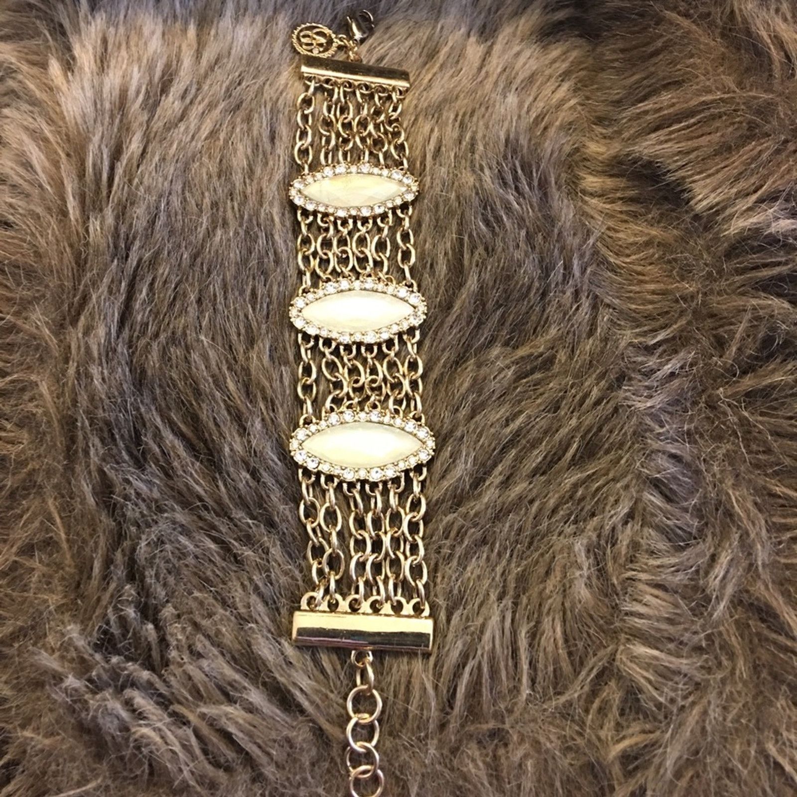 Jewelry Marquis faux opal rhinestone gold chain bracelet Size ONE SIZE - 8 Thumbnail