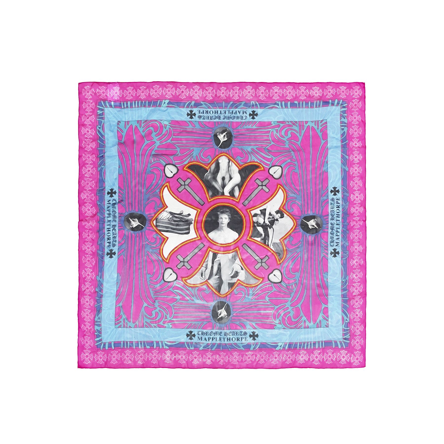 Chrome Hearts Chrome Hearts Mapplethorpe Print Pink Silk Scarf Size ONE SIZE - 1 Thumbnail