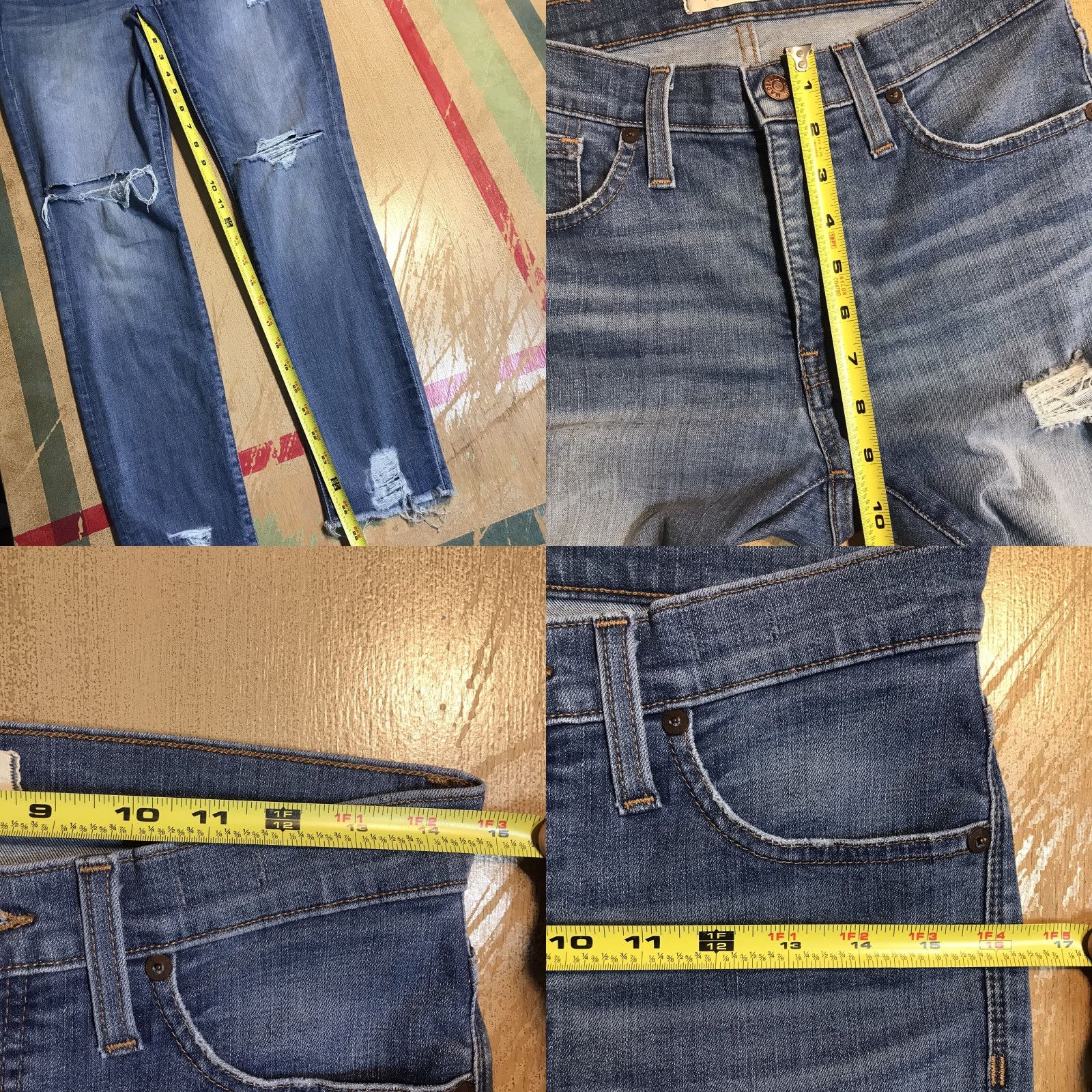 Madewell Madewell 9” High-rise Skinny Distressed Denim Blue Jeans Womens 27 X 25.5 Jeans Women Slim Bohemian College 5-Pocket Zip Denim Pant Size 27" / US 4 / IT 40 - 9 Thumbnail