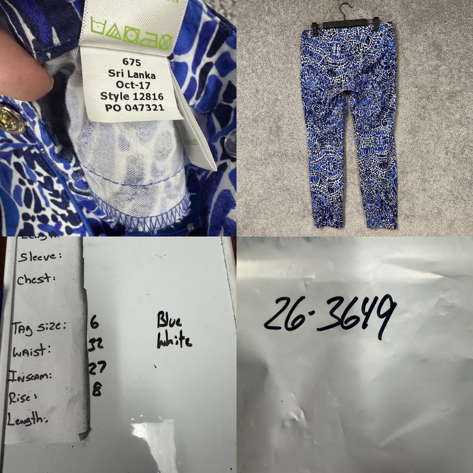 Lilly Pulitzer Lilly Pulitzer Ankle Pants 6 32x27 Geometric Twill Pockets Stretch Button Zip Logo Size 28" / US 6 / IT 42 - 9 Thumbnail